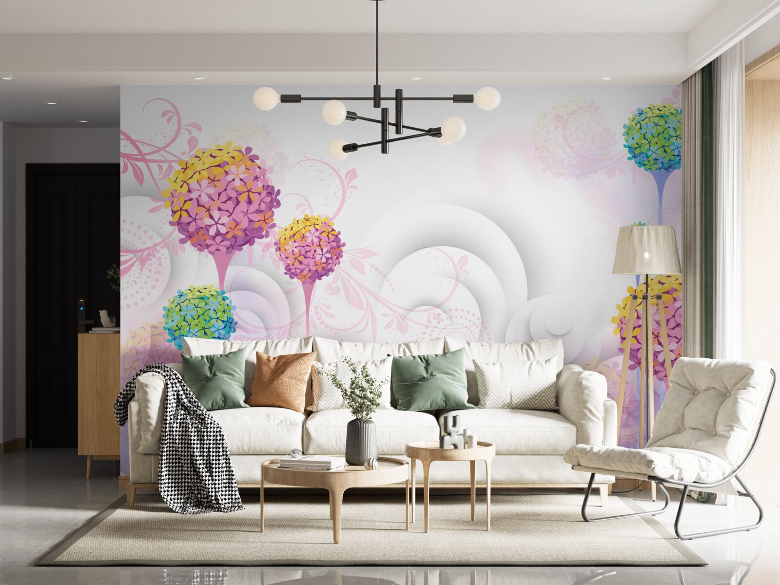 Fototapet păpădii în culori abstracte