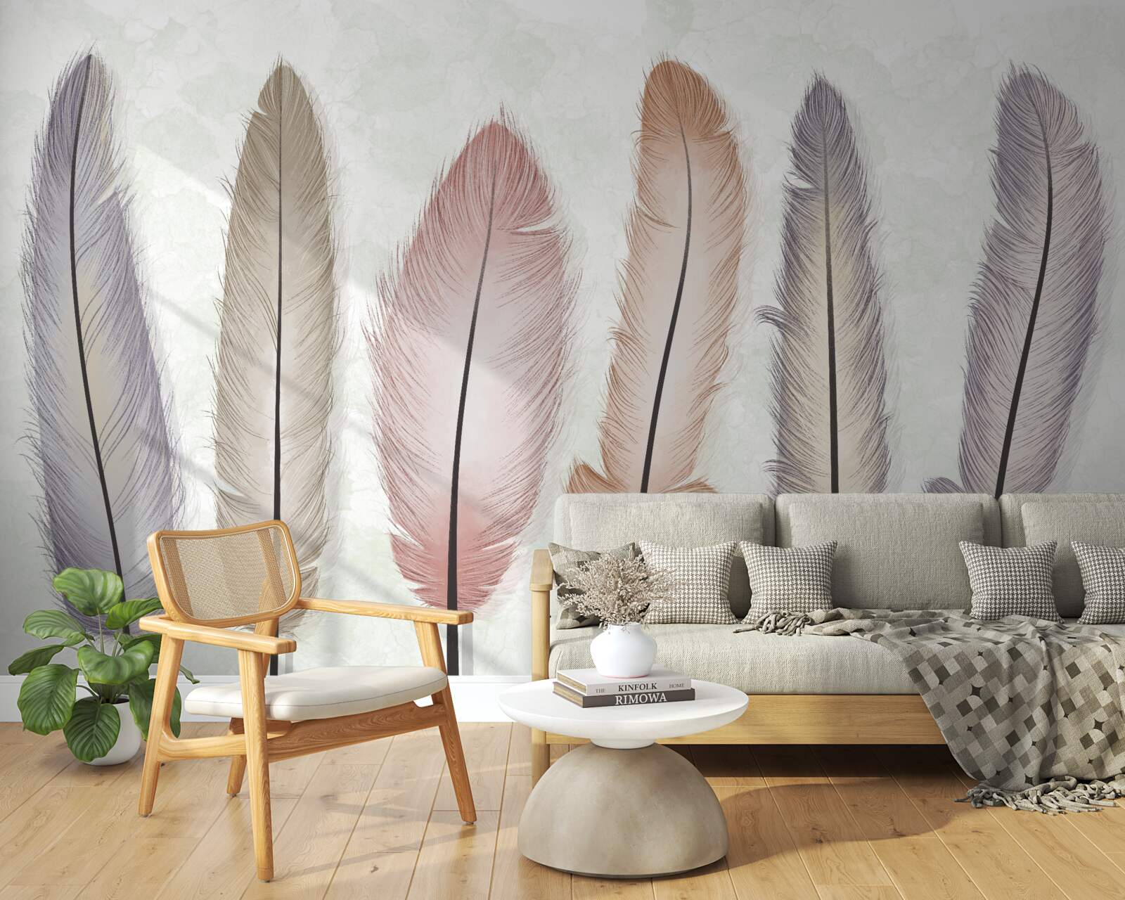 Fototapet magnifice pene pastel au o lungime considerabilă