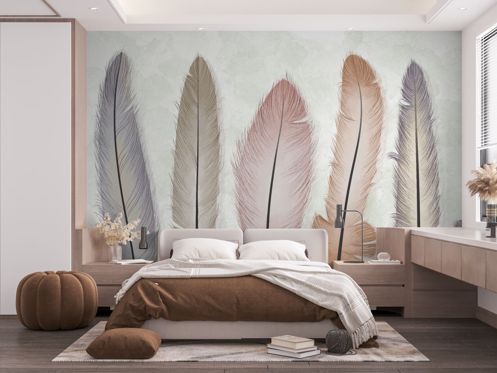 Fototapet magnifice pene pastel au o lungime considerabilă