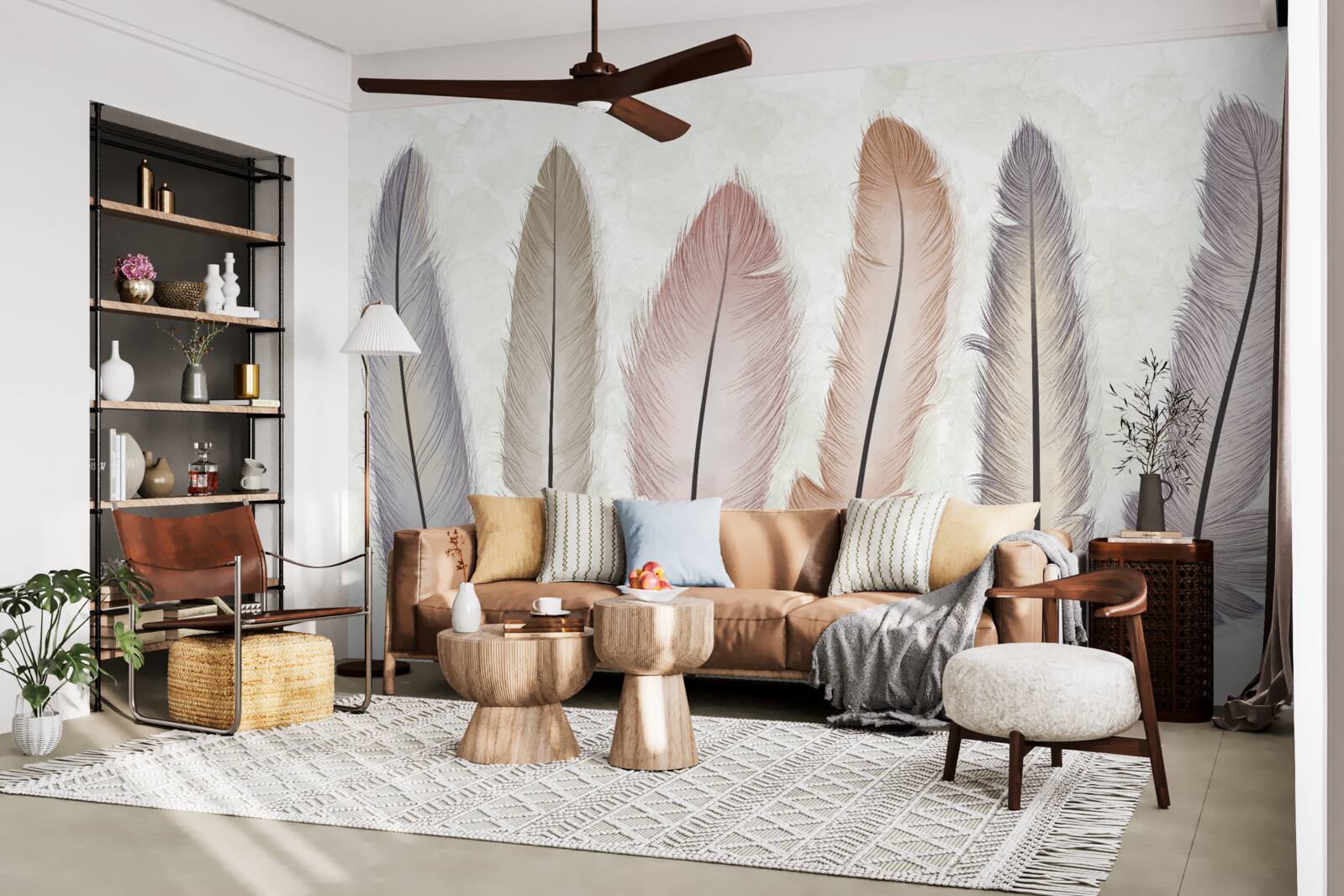 Fototapet magnifice pene pastel au o lungime considerabilă