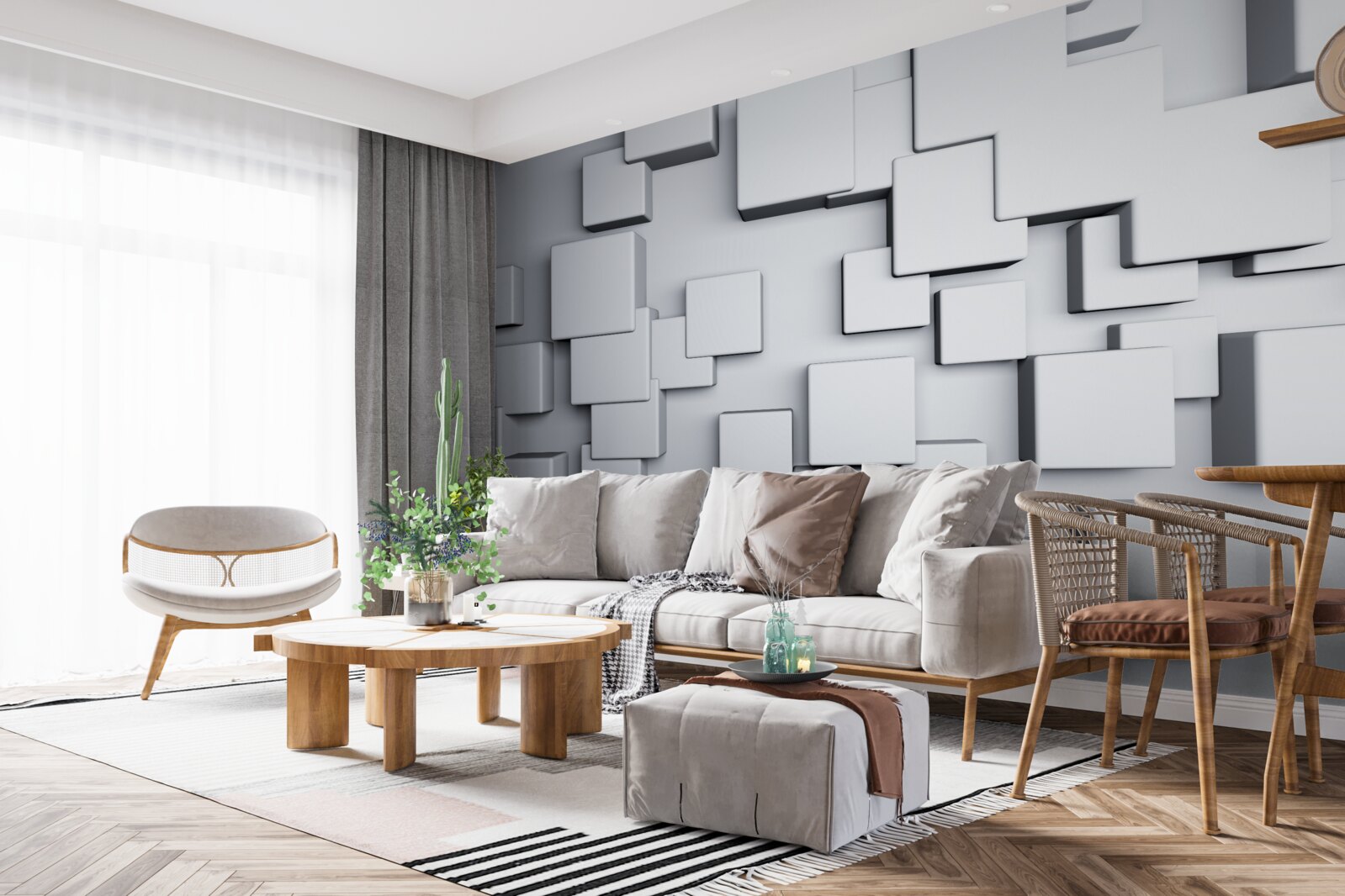 Fototapet forme dreptunghiulare gri mari