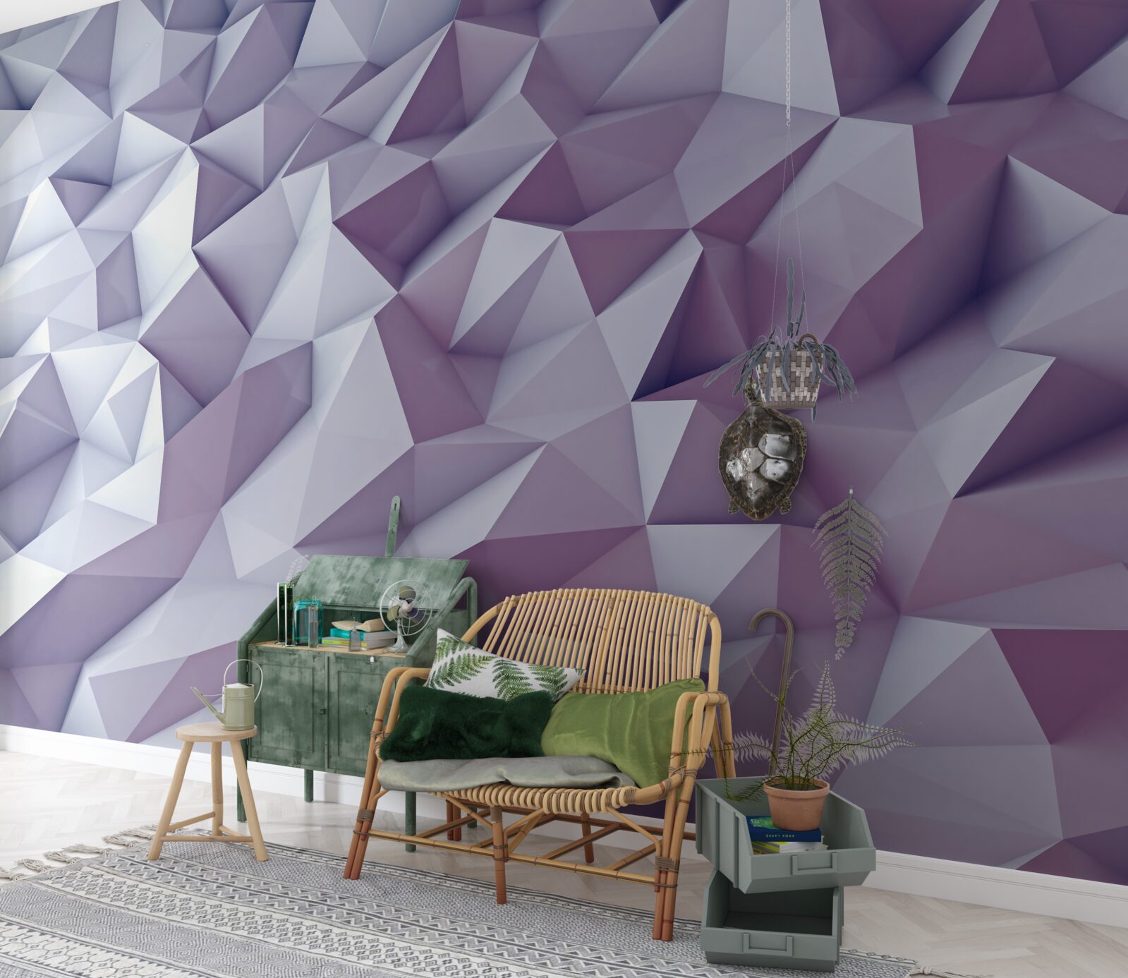 Fototapet abstracții de gradient în formă de triunghiuri