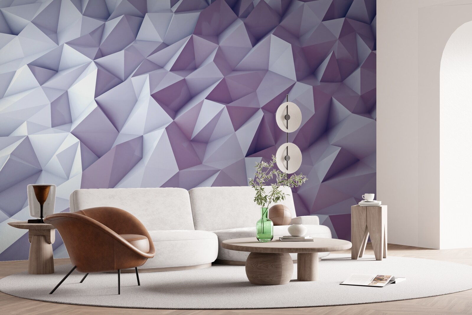 Fototapet abstracții de gradient în formă de triunghiuri