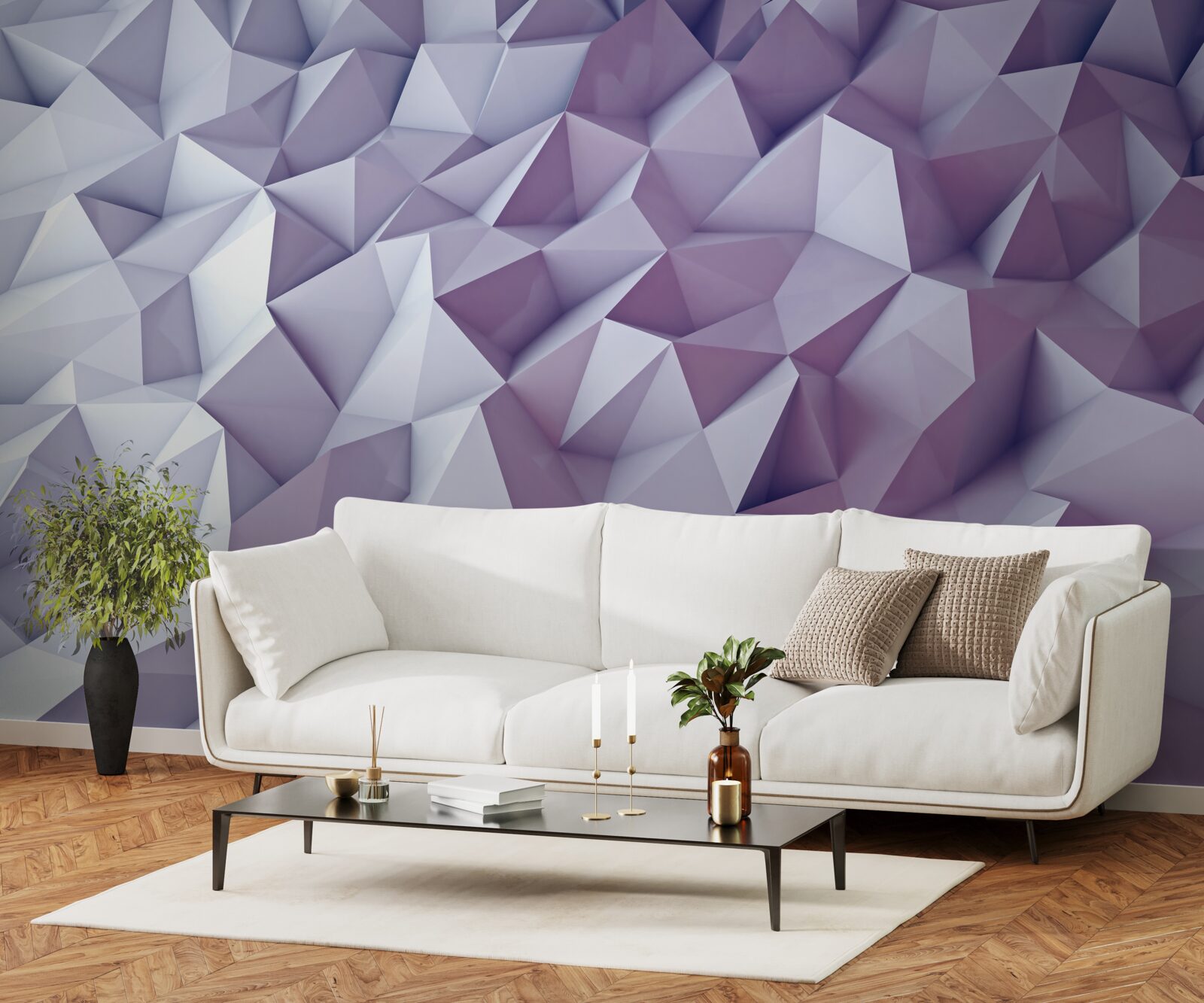 Fototapet abstracții de gradient în formă de triunghiuri