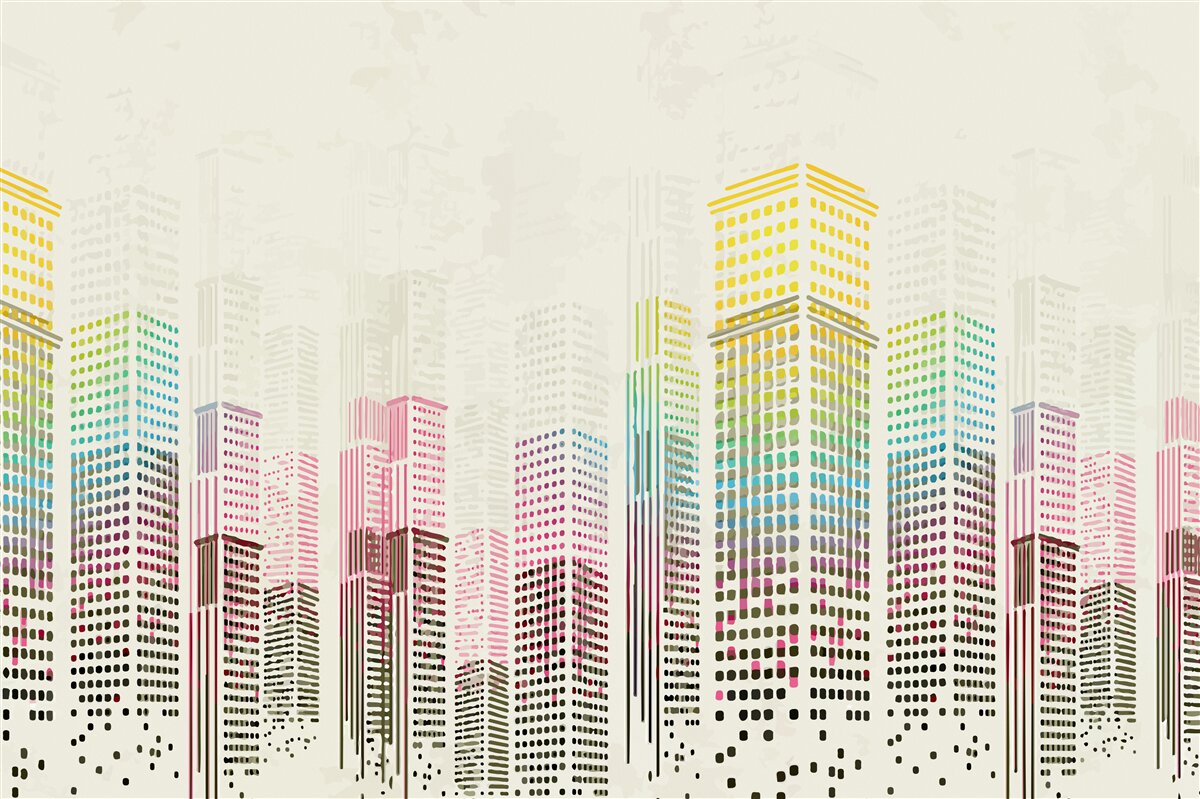 Fototapet rezumat al zgârie-norilor din oraș