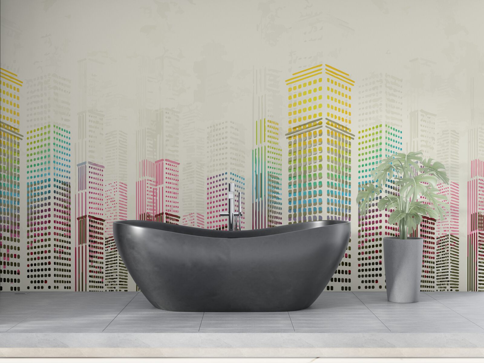 Fototapet rezumat al zgârie-norilor din oraș