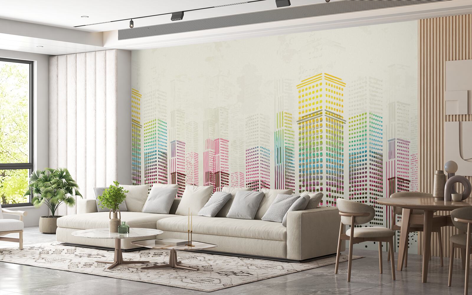 Fototapet rezumat al zgârie-norilor din oraș