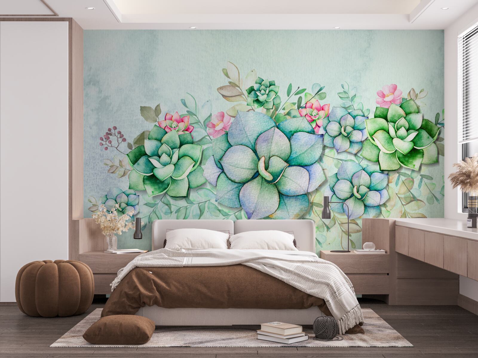 Fototapet set de suculente verzi