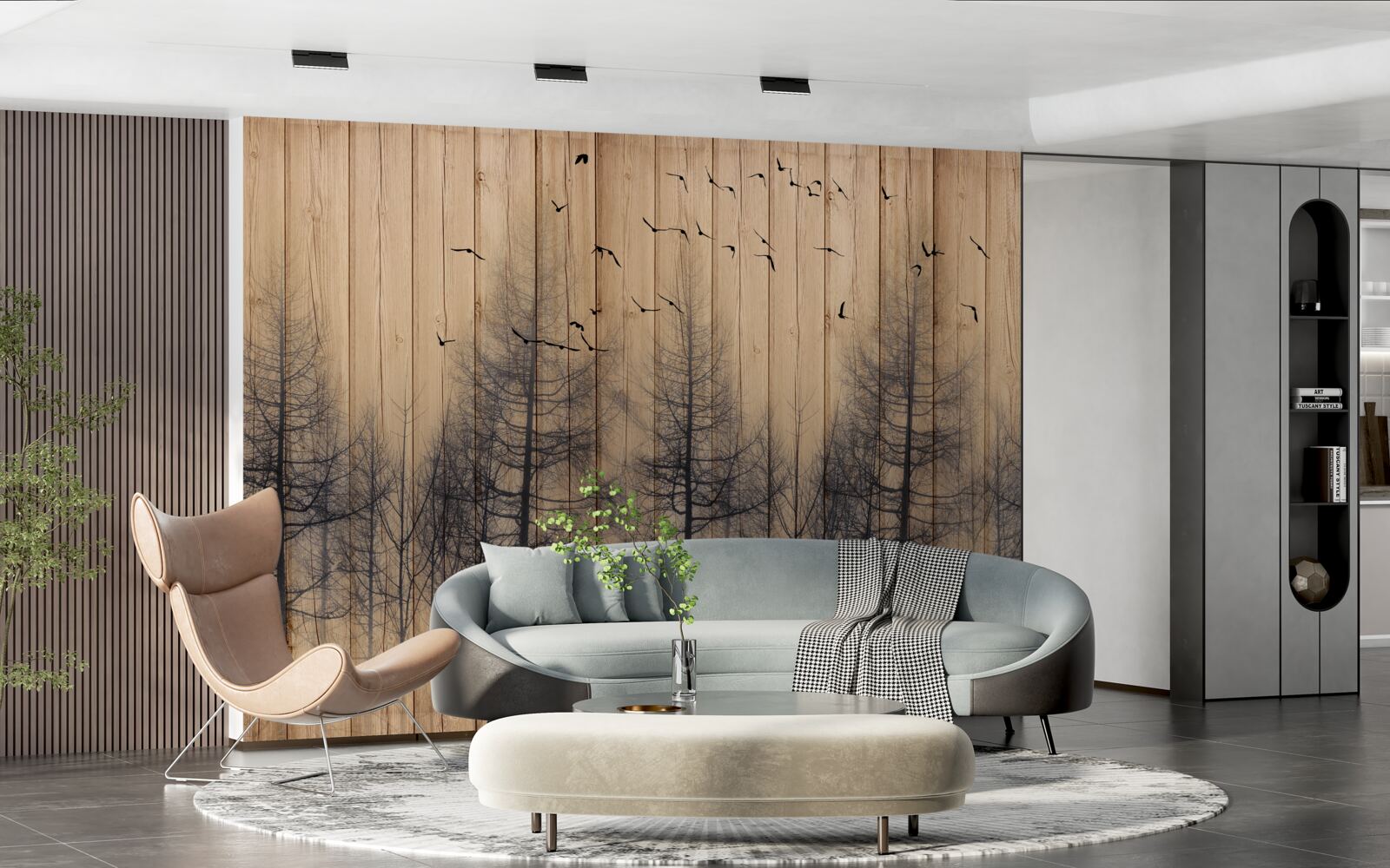 Fototapet ilustrația de pe ringul de dans arată păsări zburând pe cer