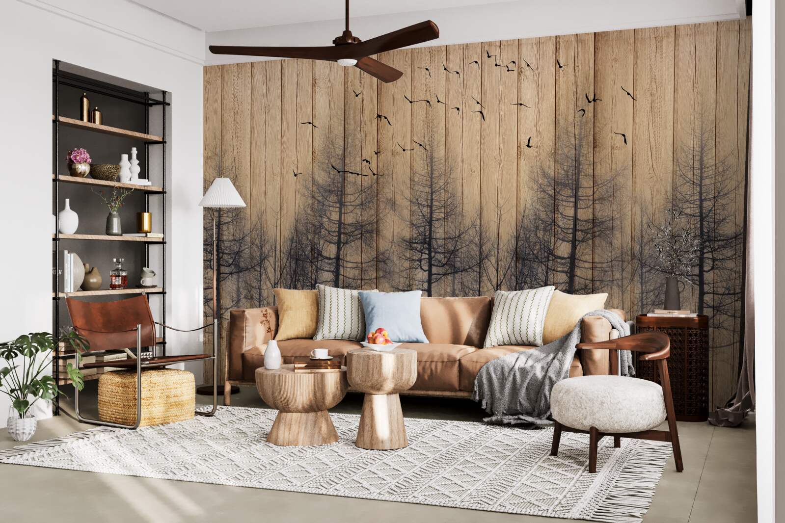 Fototapet ilustrația de pe ringul de dans arată păsări zburând pe cer