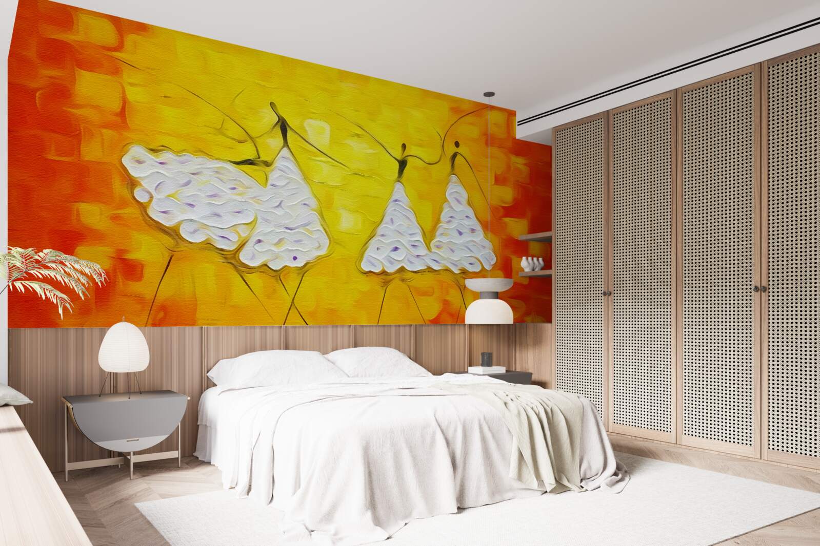 Fototapet expresii de fete care poartă rochii decorate cu flori