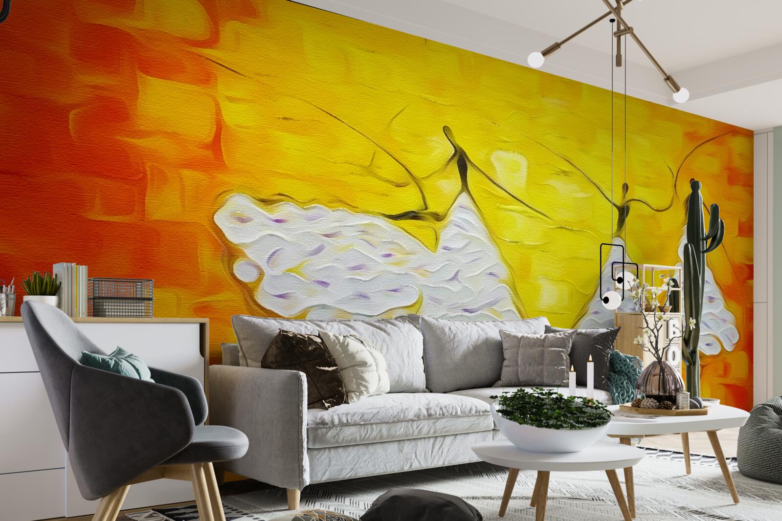 Fototapet expresii de fete care poartă rochii decorate cu flori