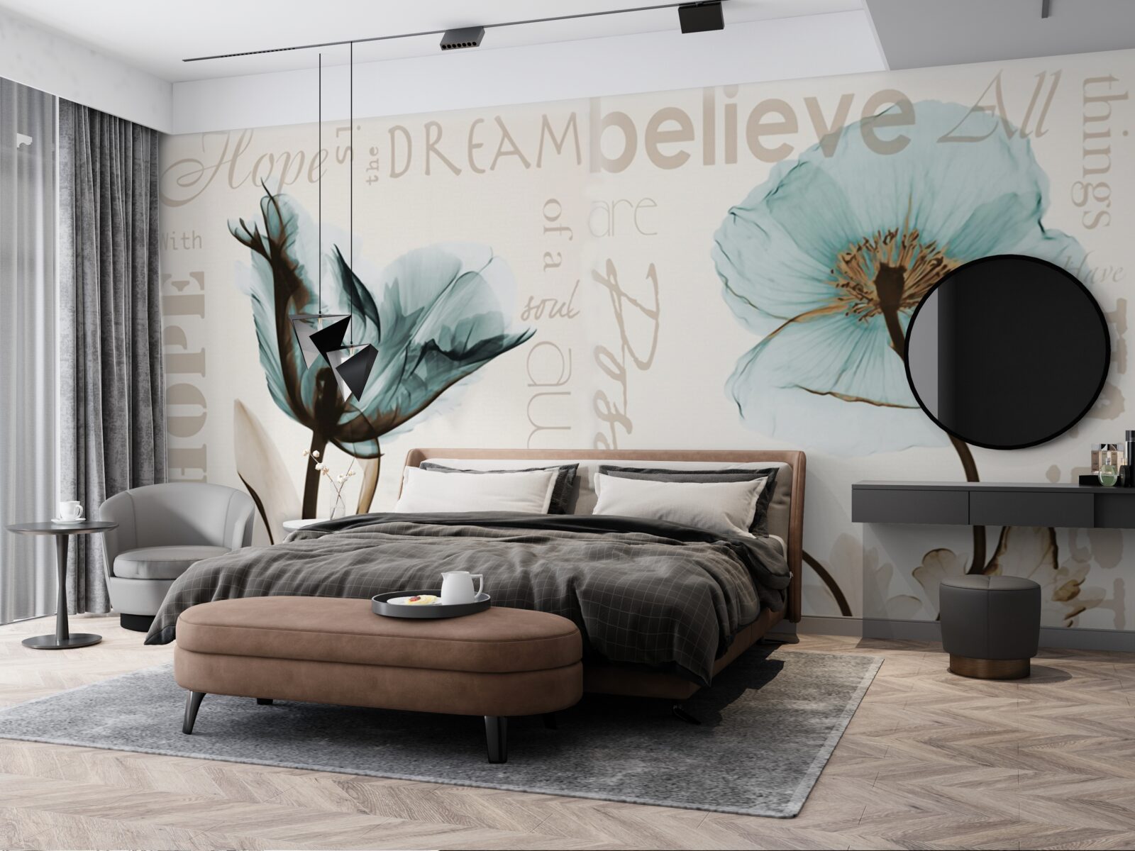 Fototapet maci turcoaz moale