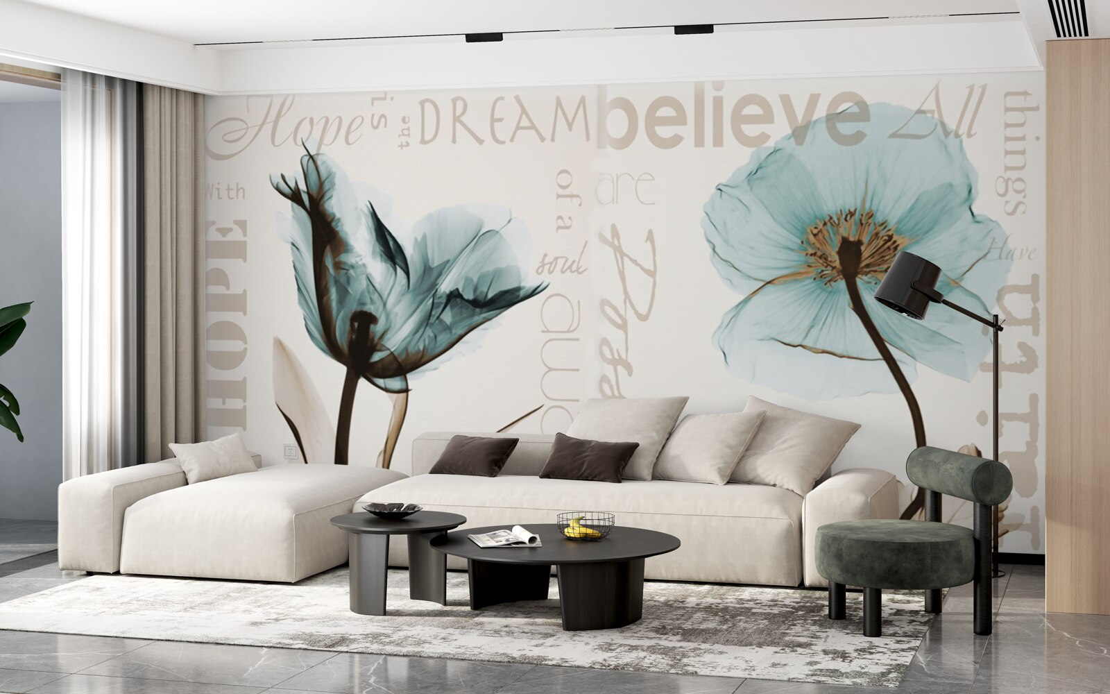 Fototapet maci turcoaz moale