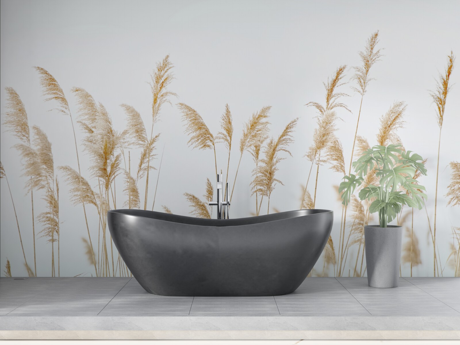 Fototapet ceață printre trestii