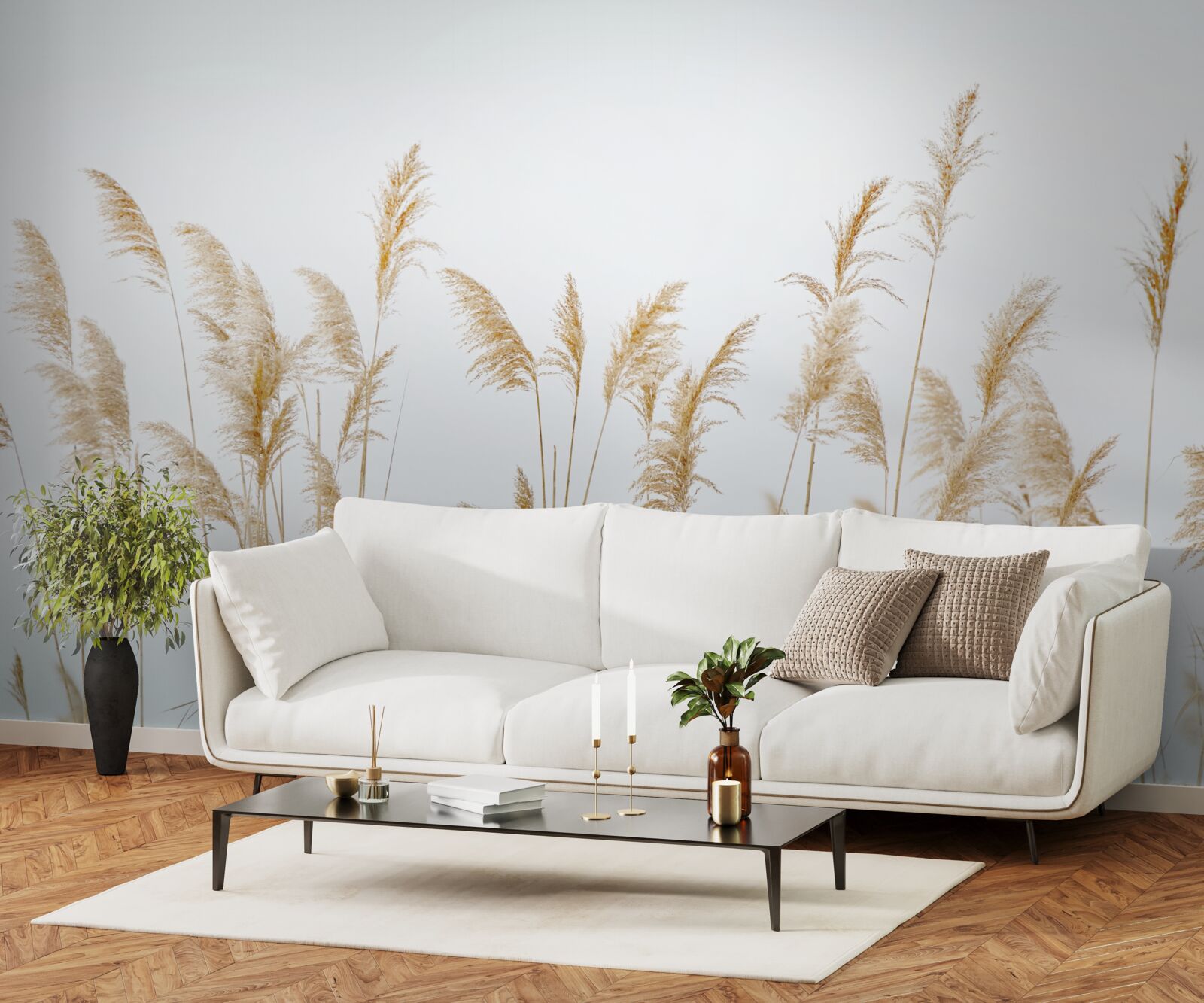 Fototapet ceață printre trestii