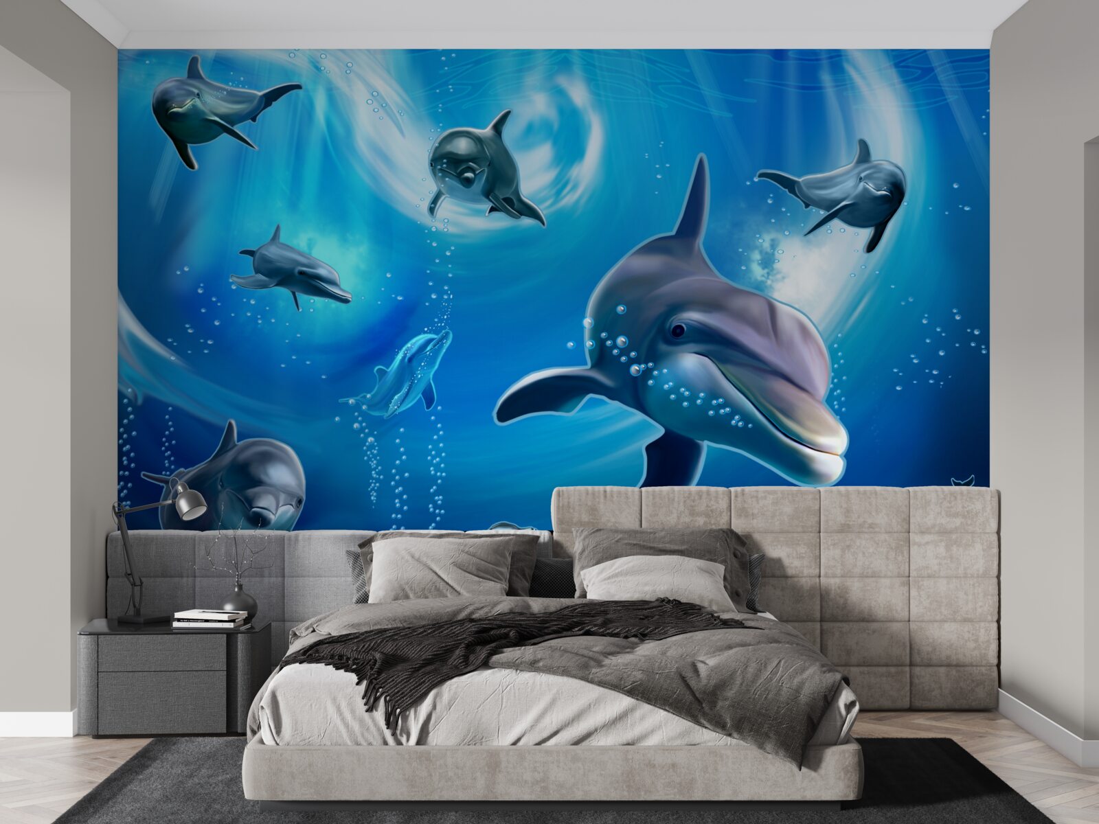 Fototapet delfini adorabili în abisul mării