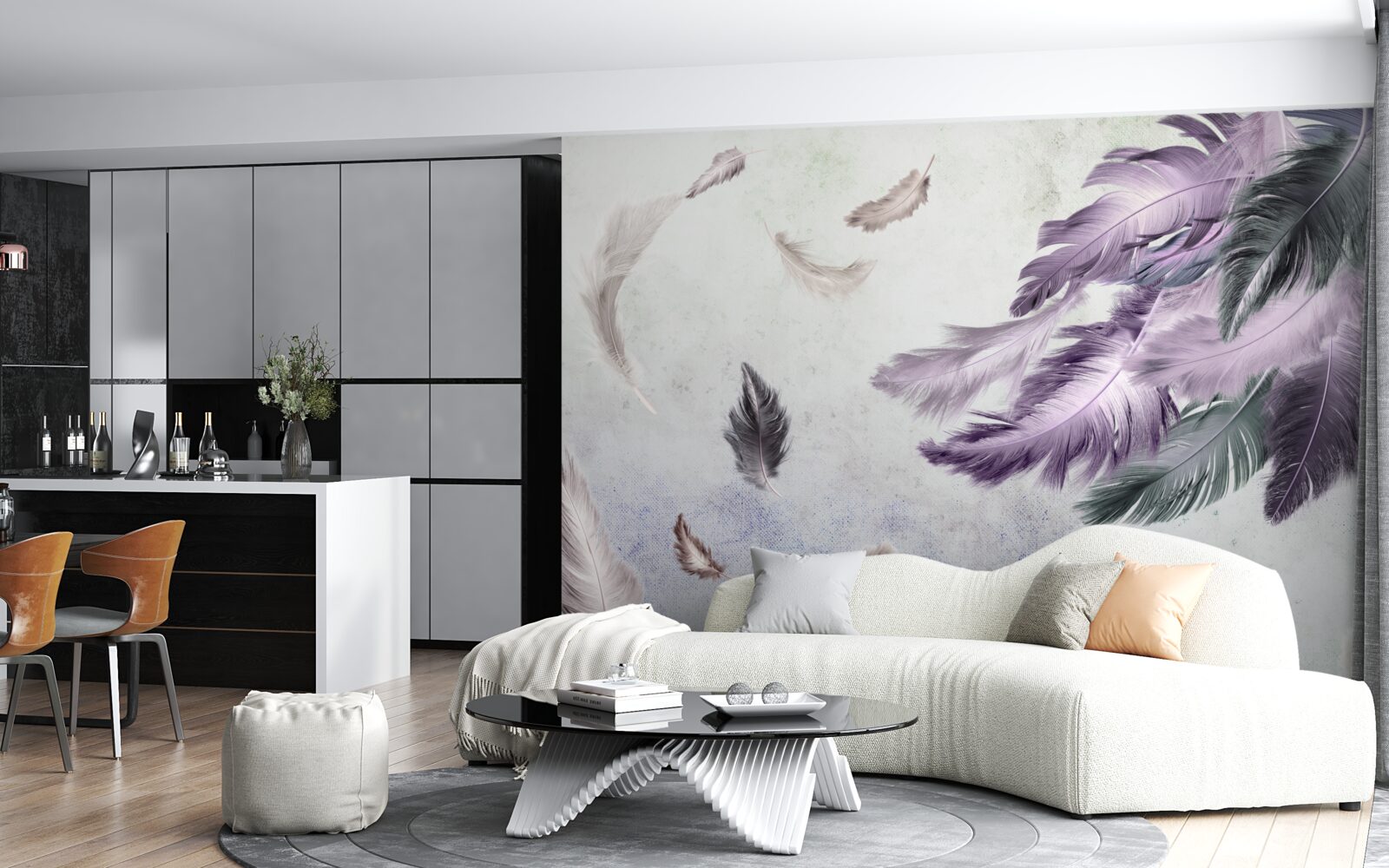 Fototapet zbor de pene ușoare