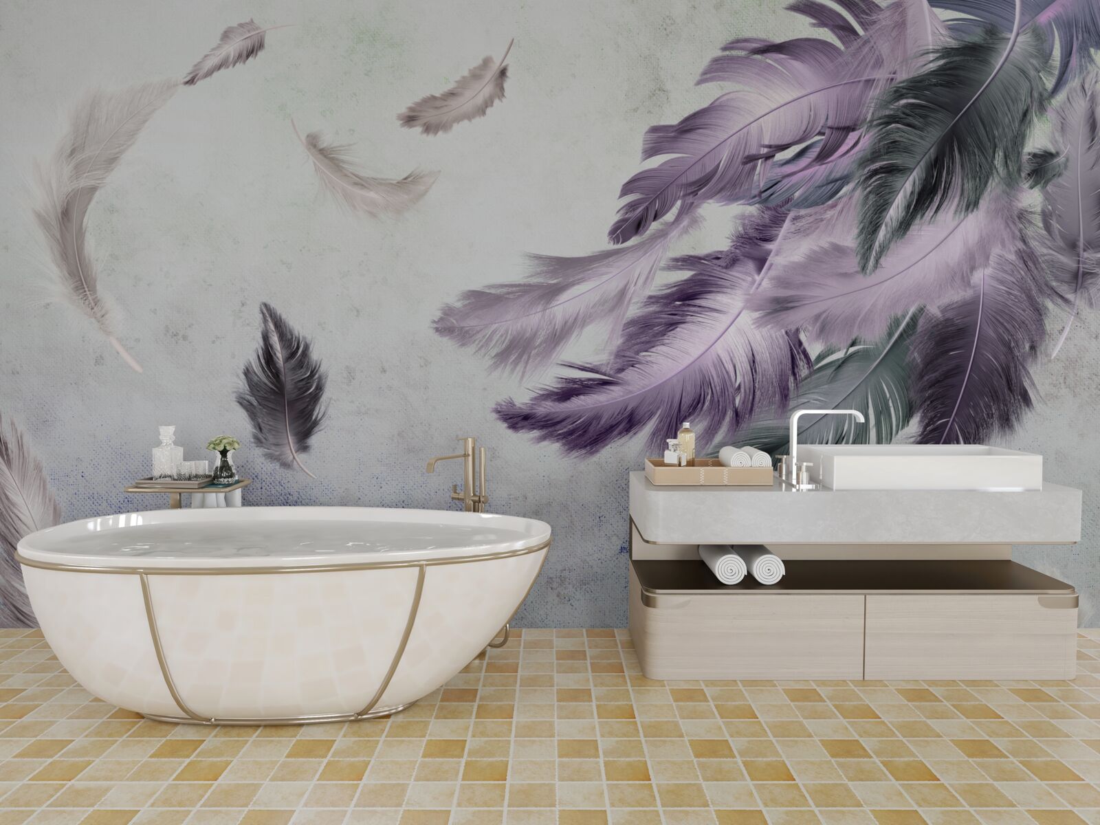 Fototapet zbor de pene ușoare