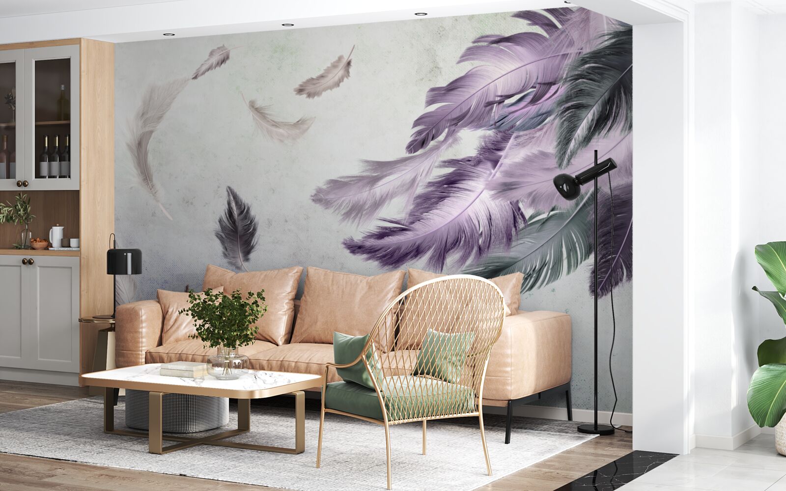 Fototapet zbor de pene ușoare