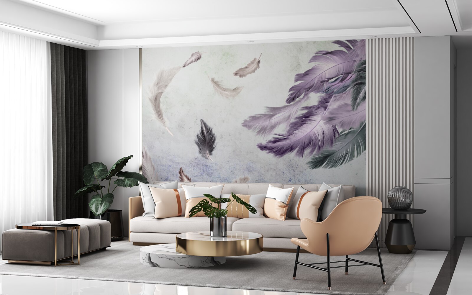 Fototapet zbor de pene ușoare