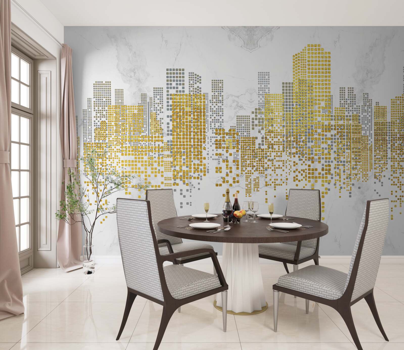 Fototapet clădiri la limita orașului