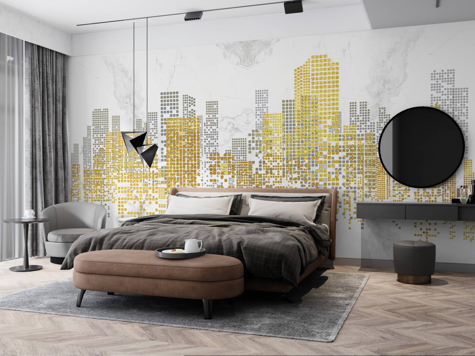 Fototapet clădiri la limita orașului