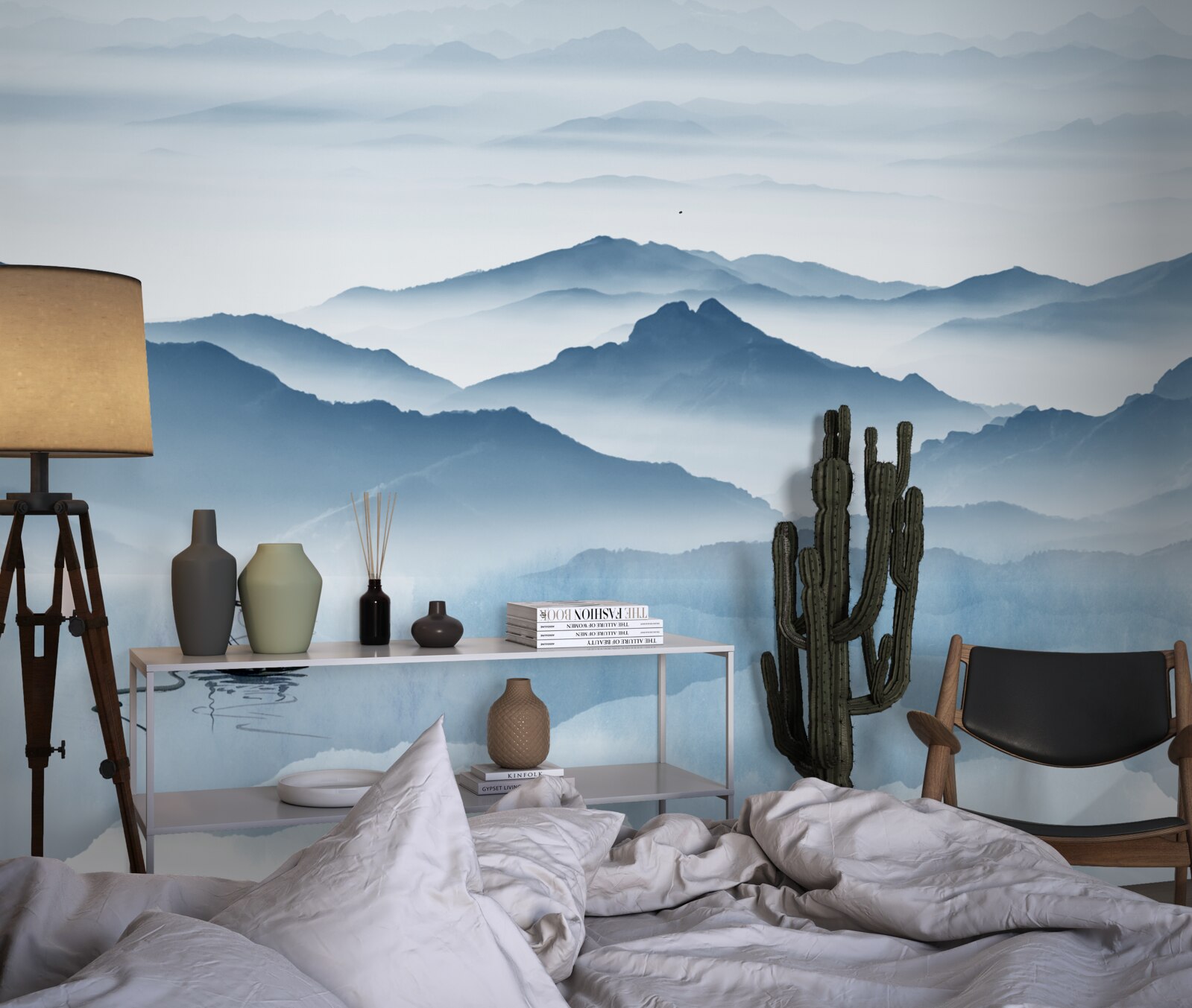 Fototapet Pescuit pe un lac de munte