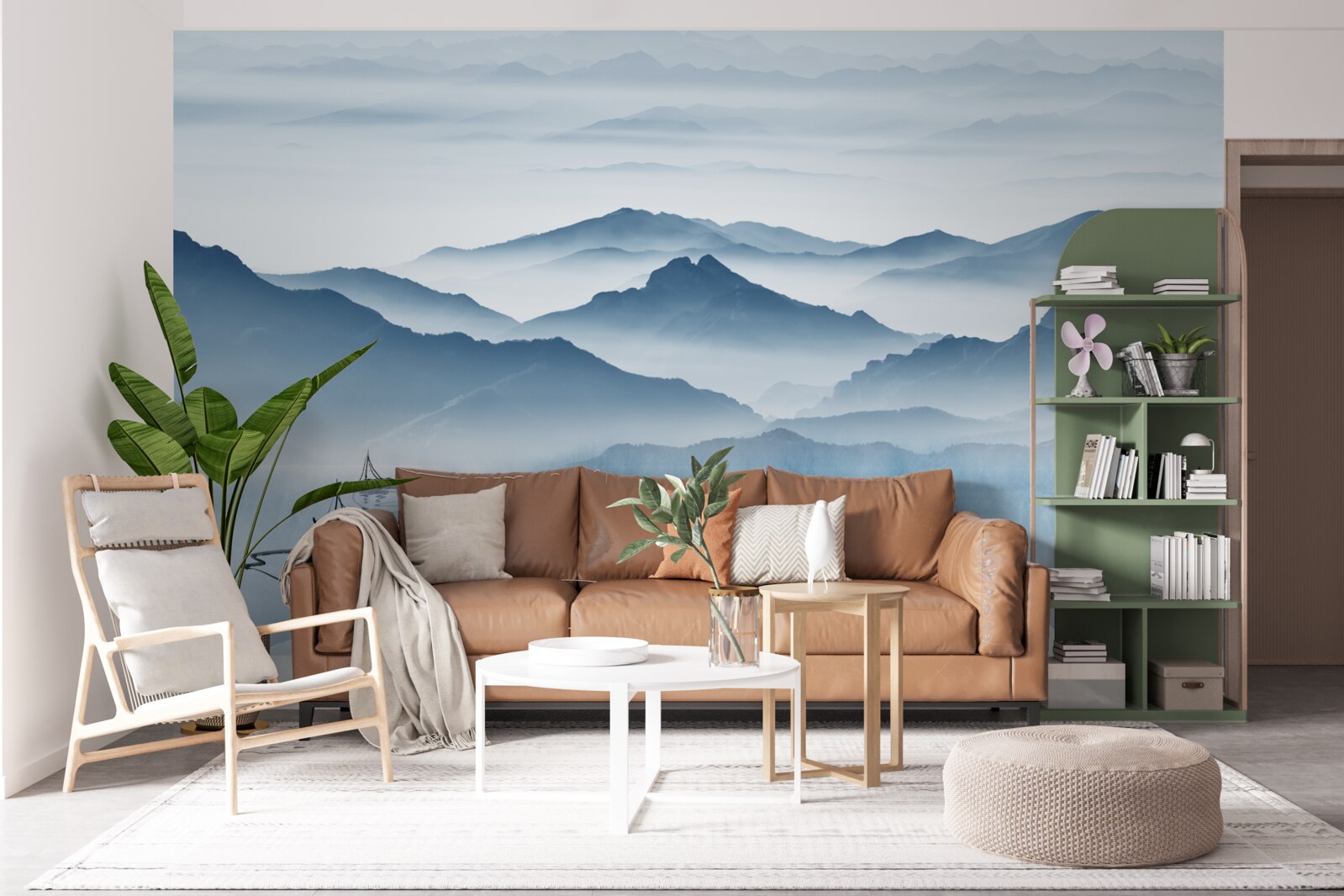 Fototapet Pescuit pe un lac de munte