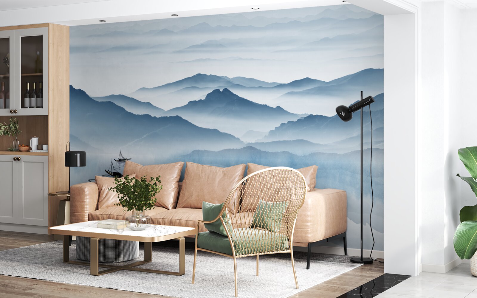 Fototapet Pescuit pe un lac de munte