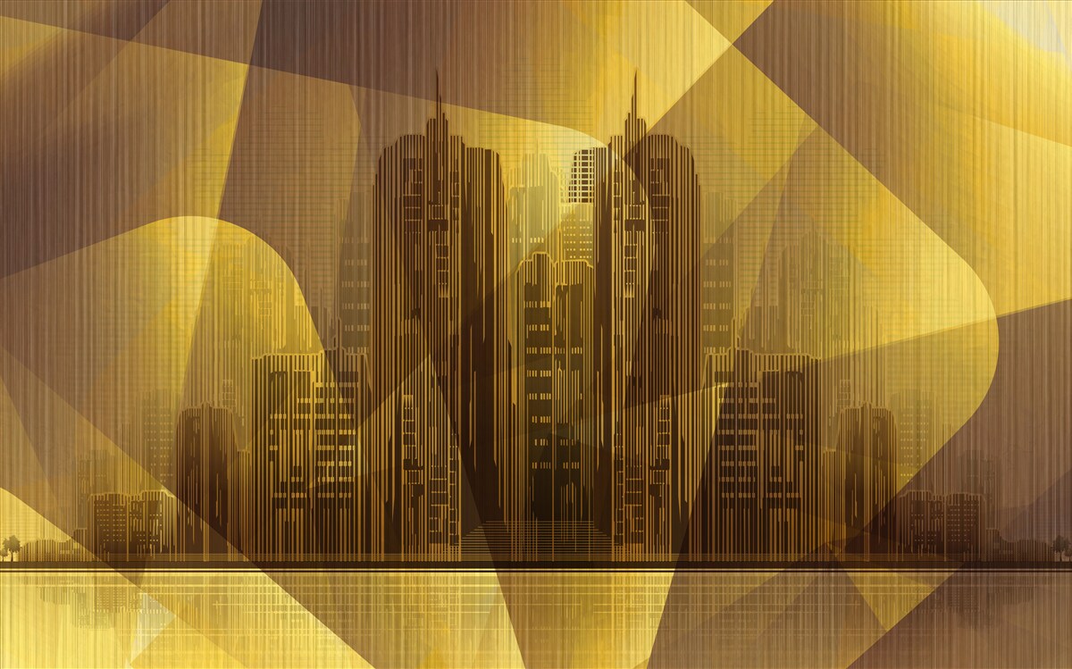 Fototapet o imagine strălucitoare a orașelor gigantice