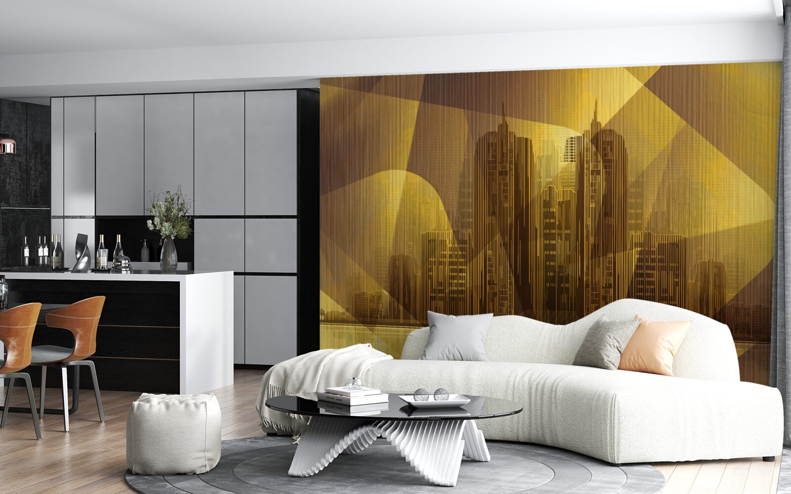 Fototapet o imagine strălucitoare a orașelor gigantice