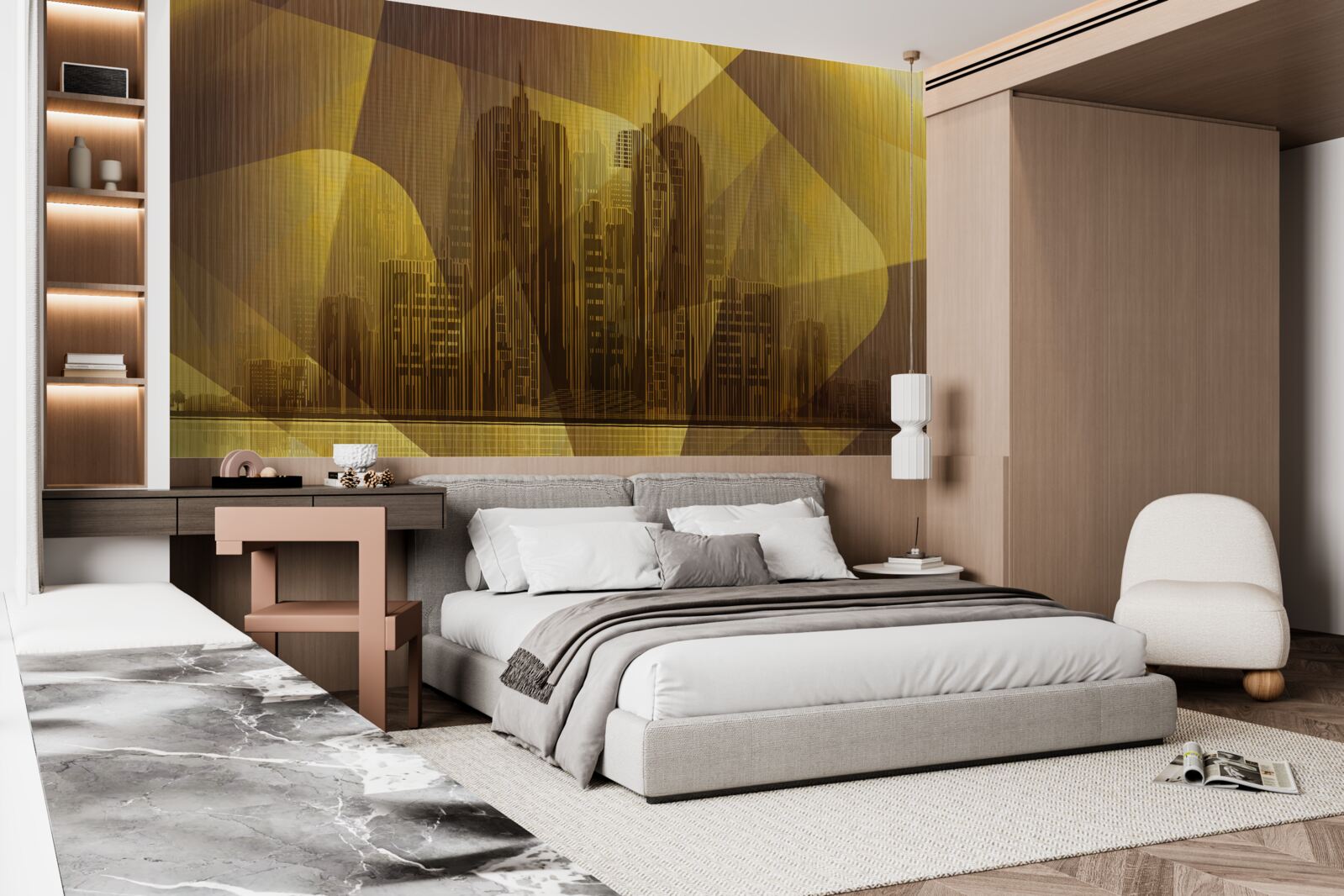 Fototapet o imagine strălucitoare a orașelor gigantice