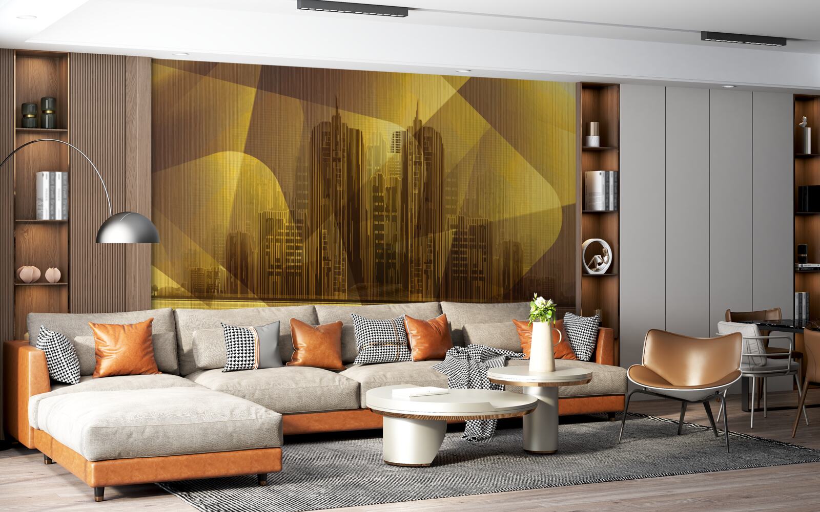 Fototapet o imagine strălucitoare a orașelor gigantice