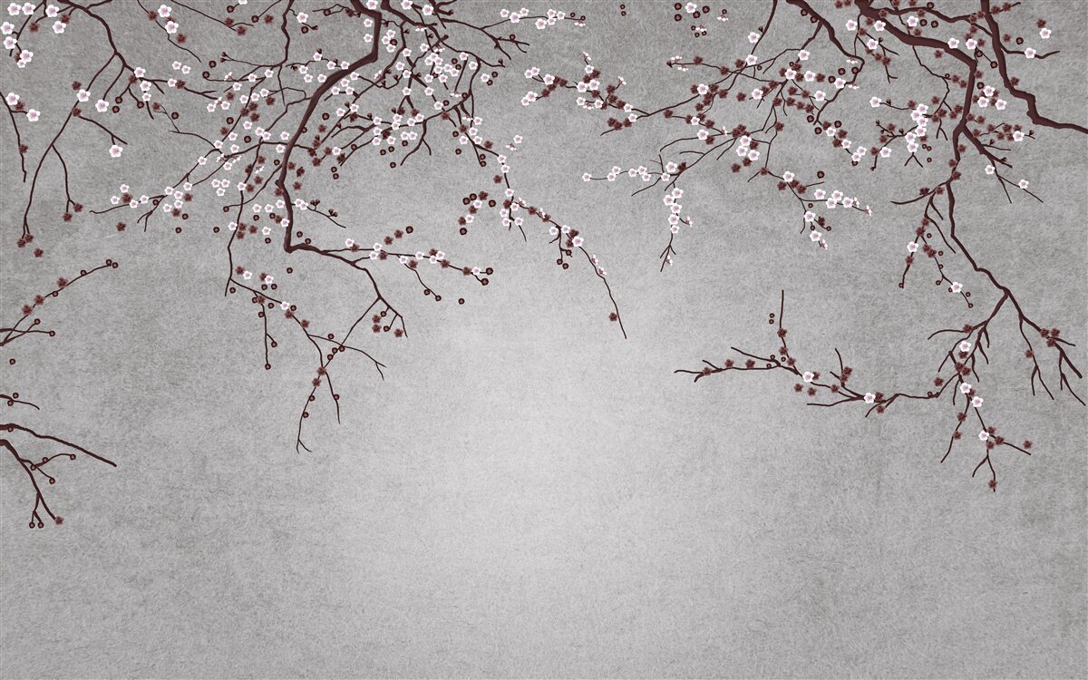 Fototapet ramurile copacului sunt presărate cu flori mici