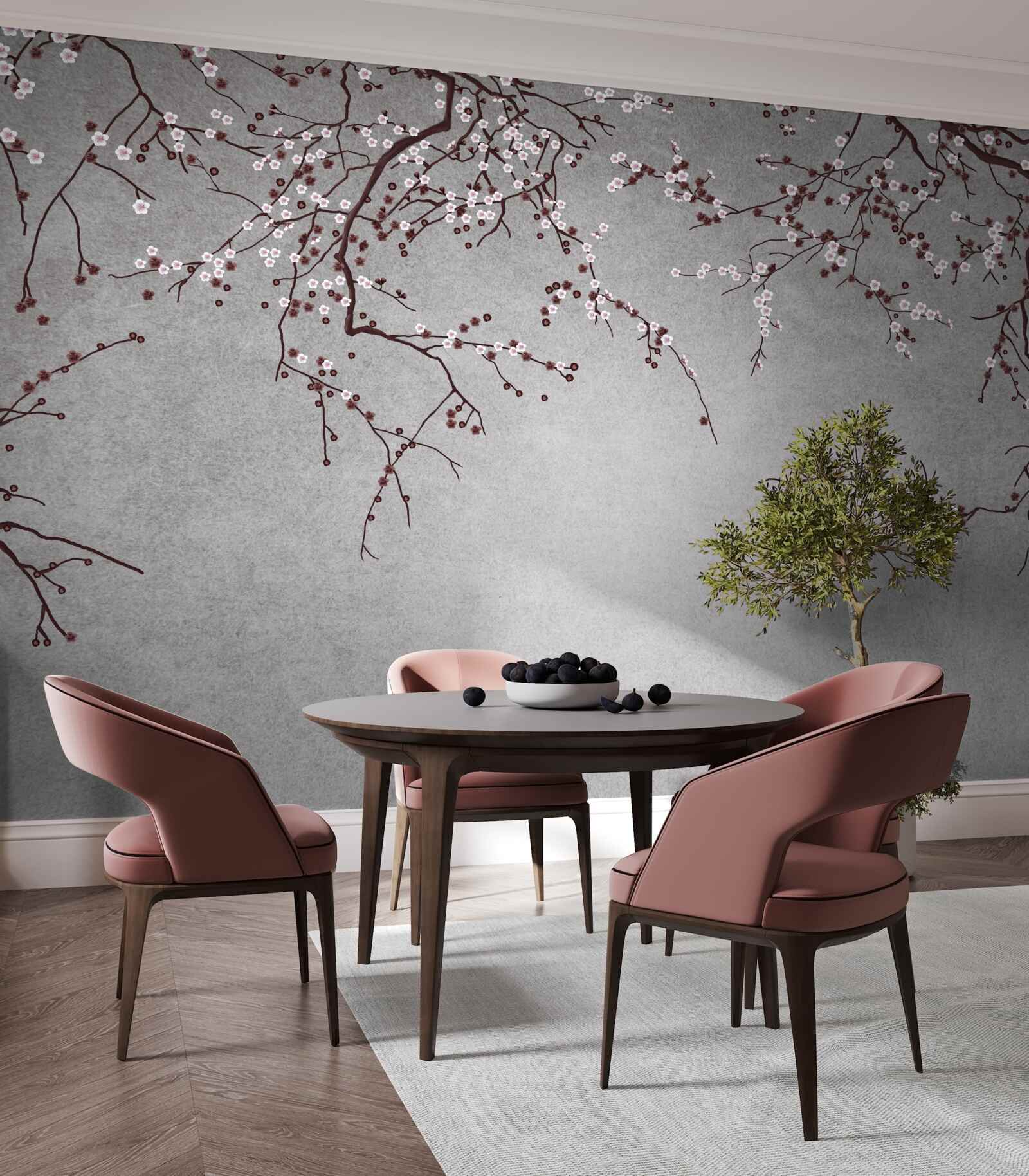 Fototapet ramurile copacului sunt presărate cu flori mici