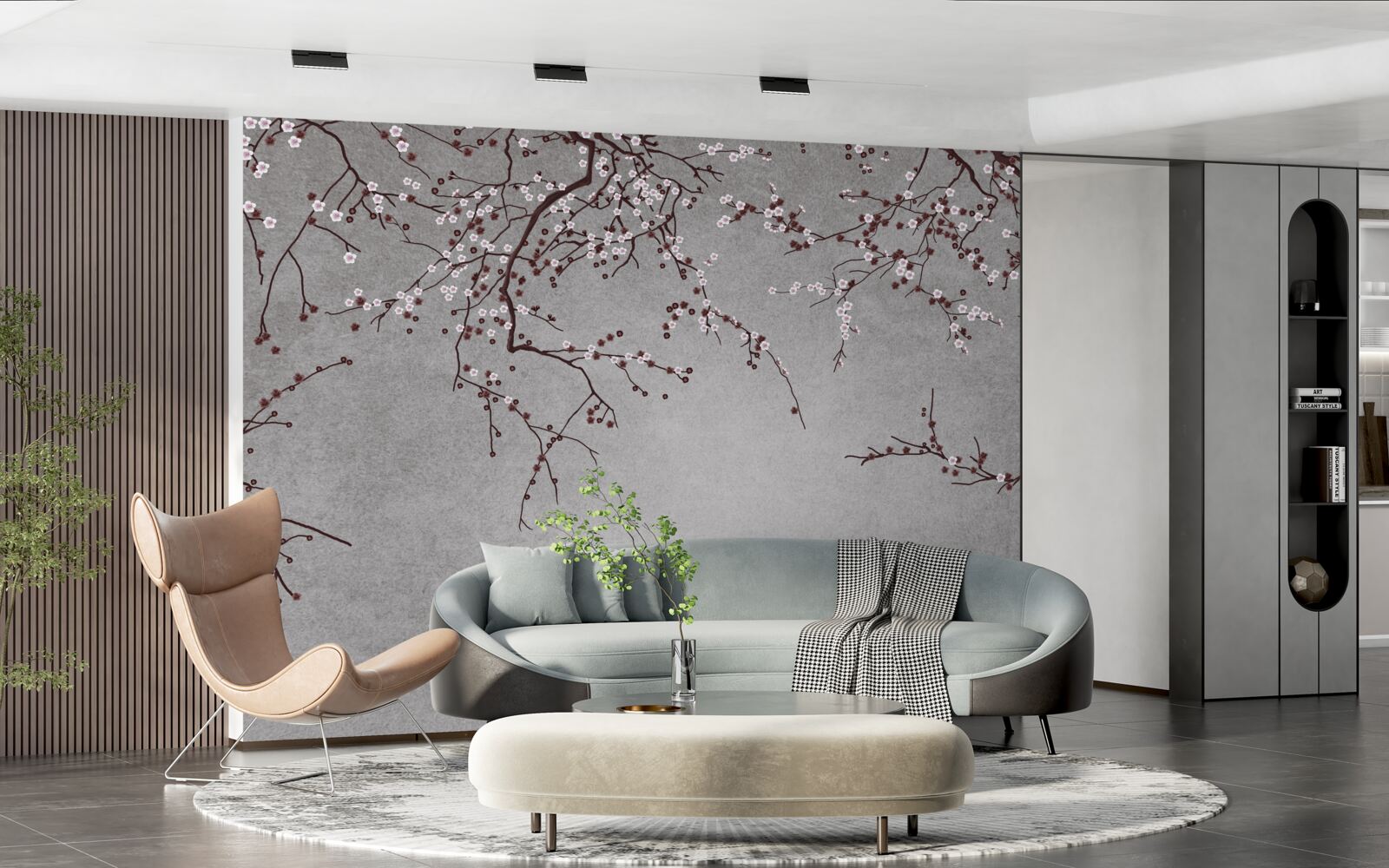 Fototapet ramurile copacului sunt presărate cu flori mici