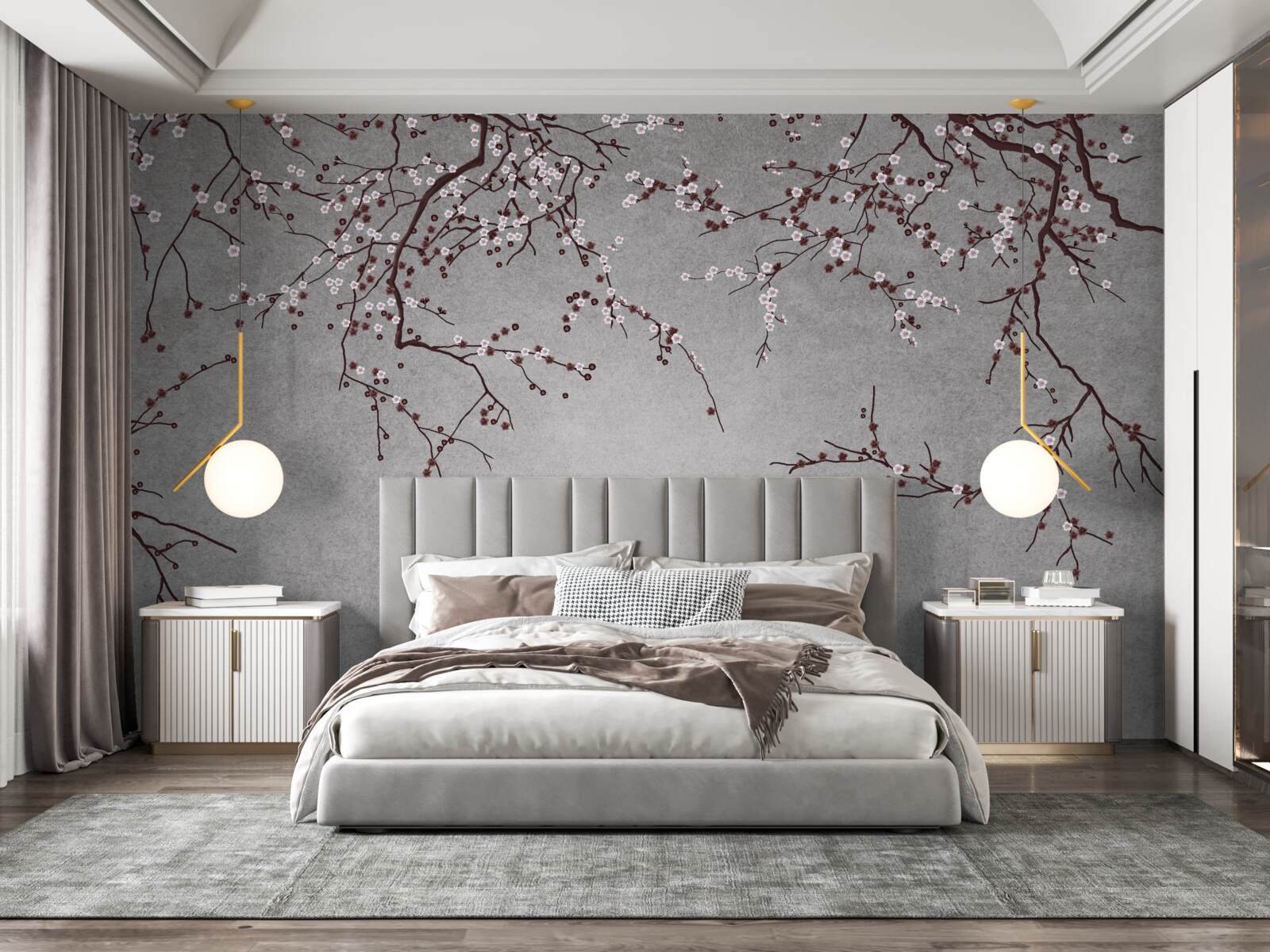 Fototapet ramurile copacului sunt presărate cu flori mici