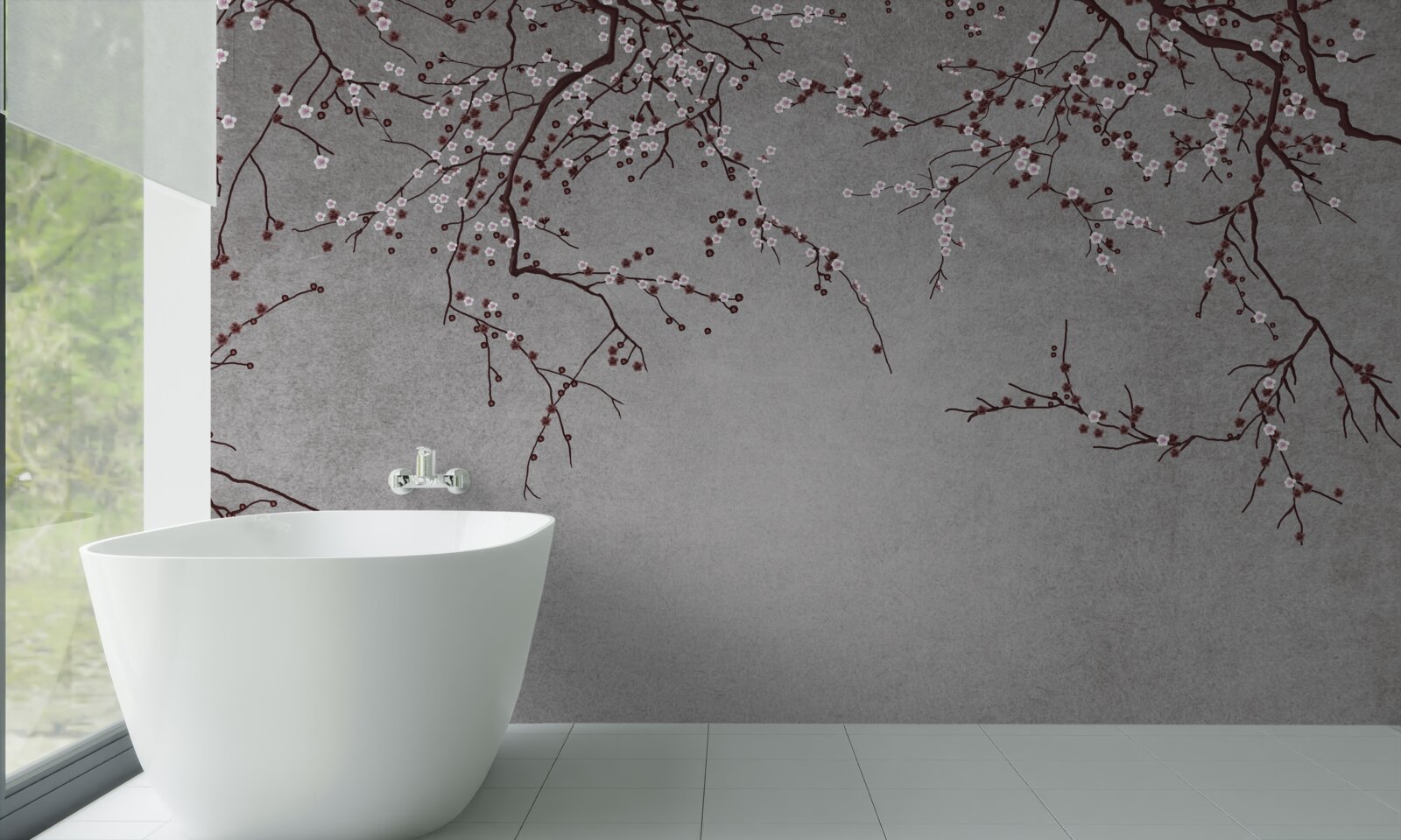 Fototapet ramurile copacului sunt presărate cu flori mici