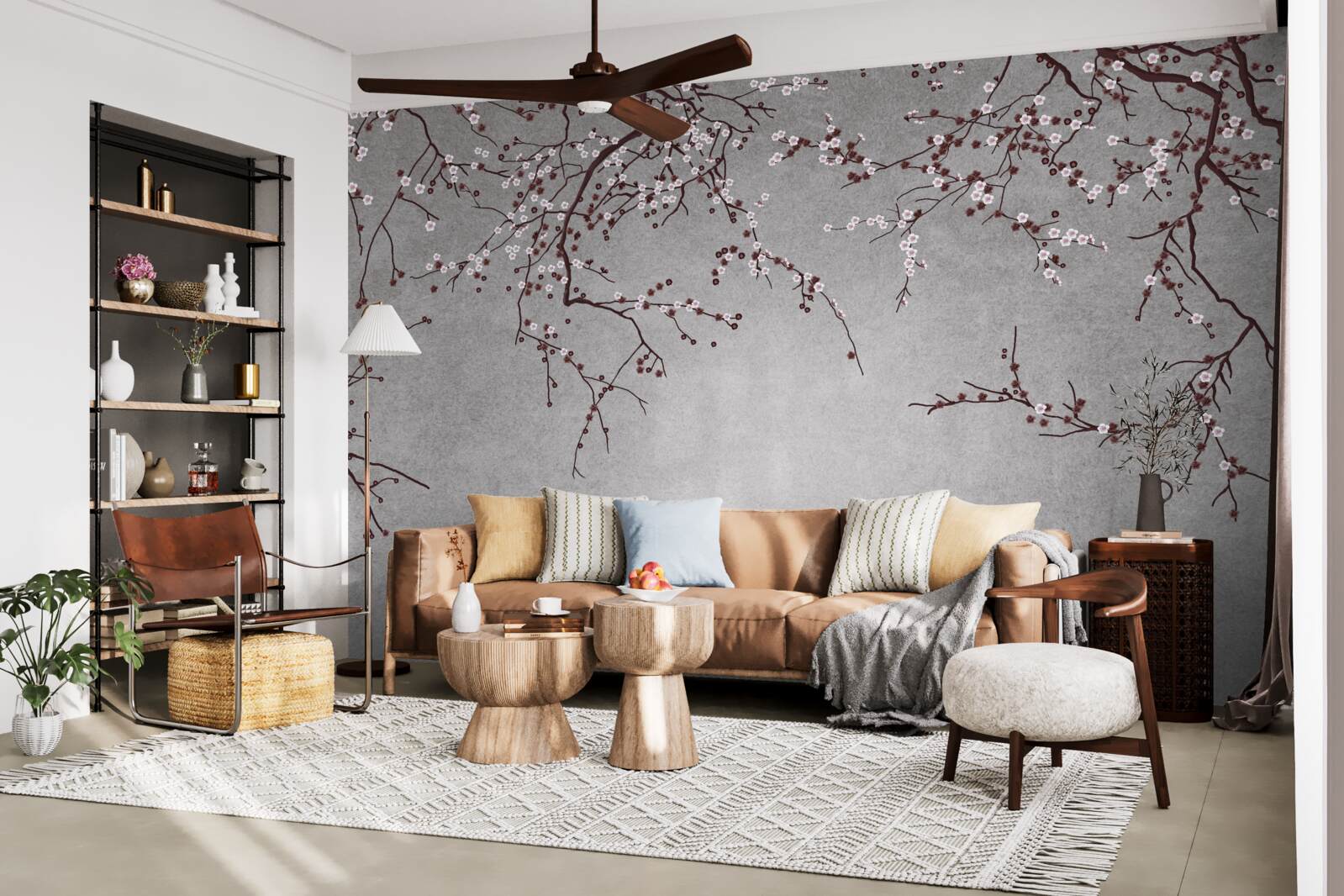 Fototapet ramurile copacului sunt presărate cu flori mici