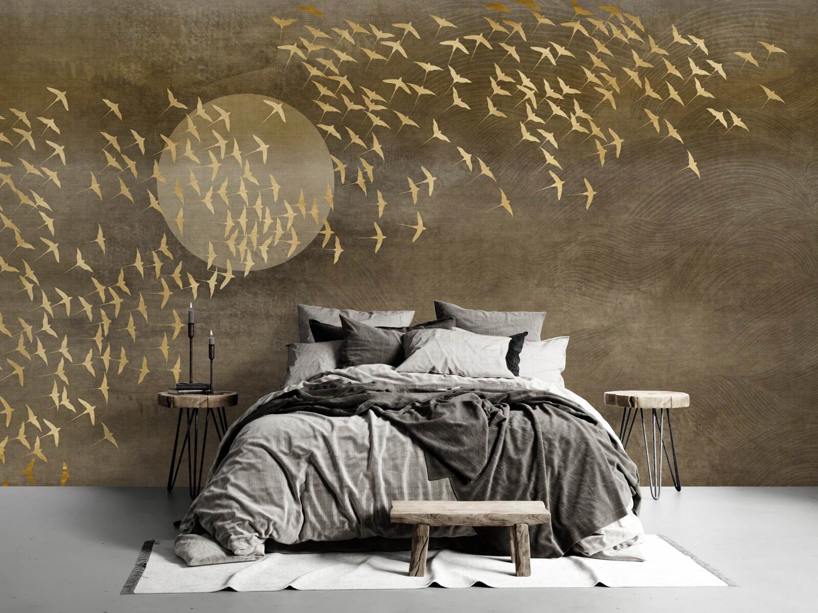 Fototapet Molii lângă lumina unei lămpi de noptieră