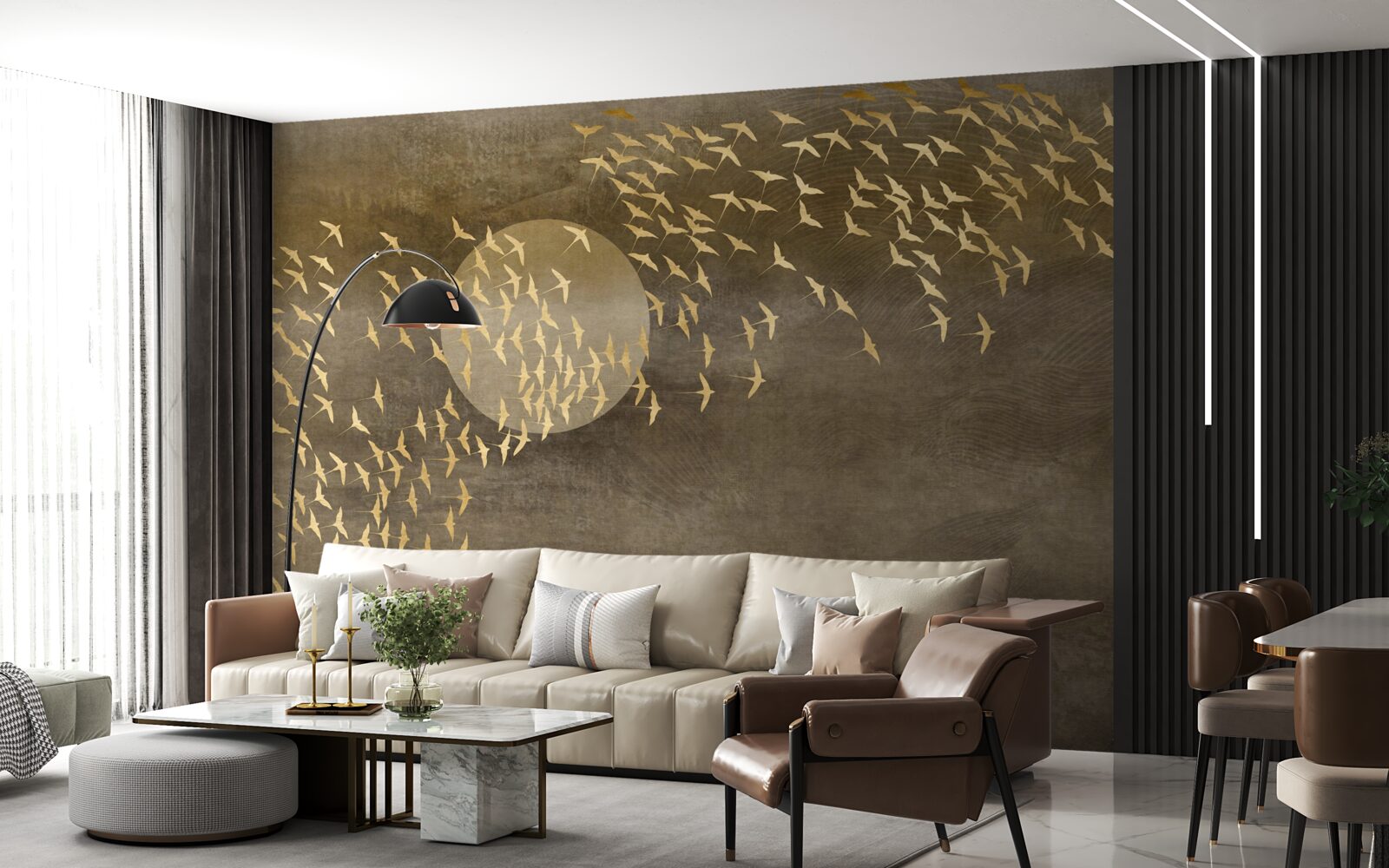 Fototapet Molii lângă lumina unei lămpi de noptieră