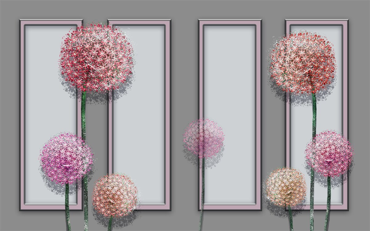 Fototapet păpădii și module de ferestre