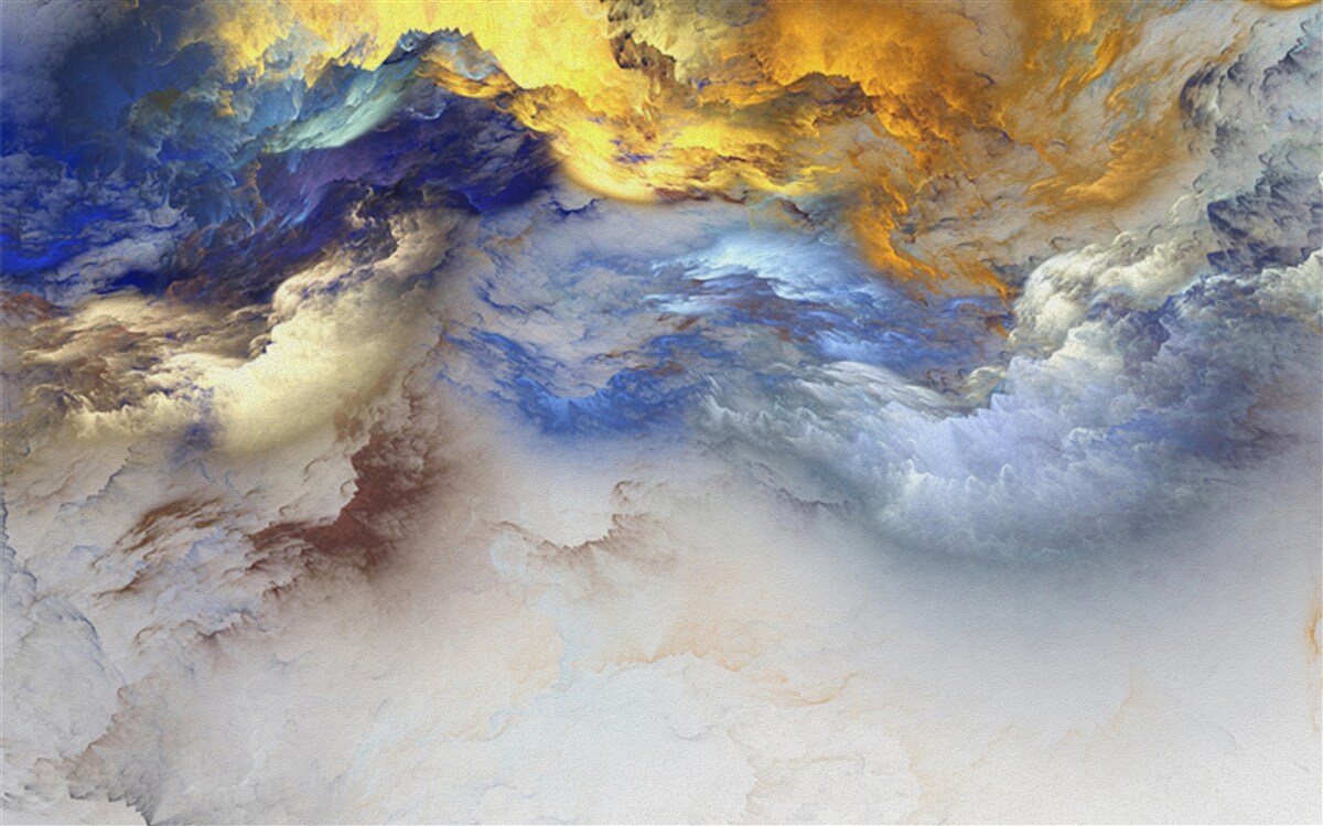 Fototapet marmură cu nuanțe, vopsită în albastru și galben