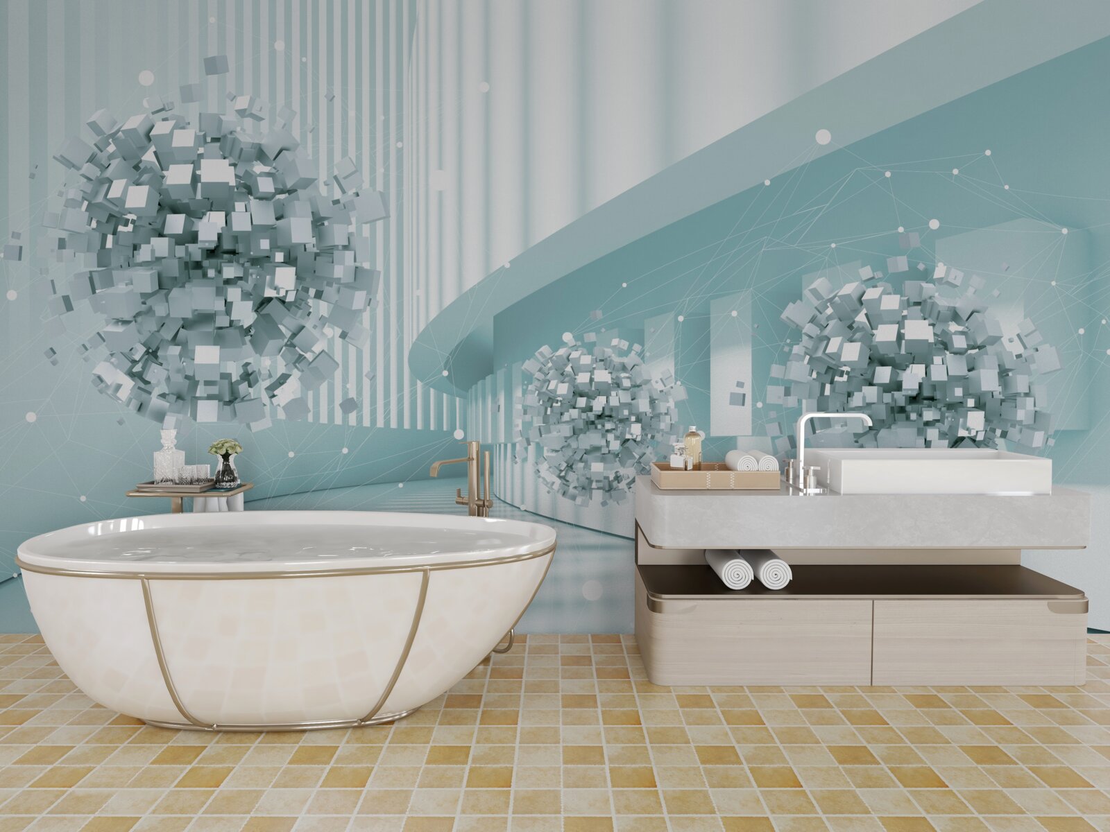 Fototapet gloanțele invizibile alunecă de-a lungul unei traiectorii