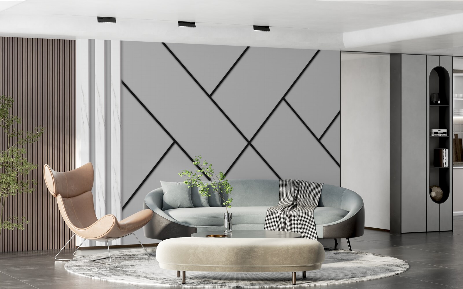 Fototapet traversarea traiectoriilor drepte