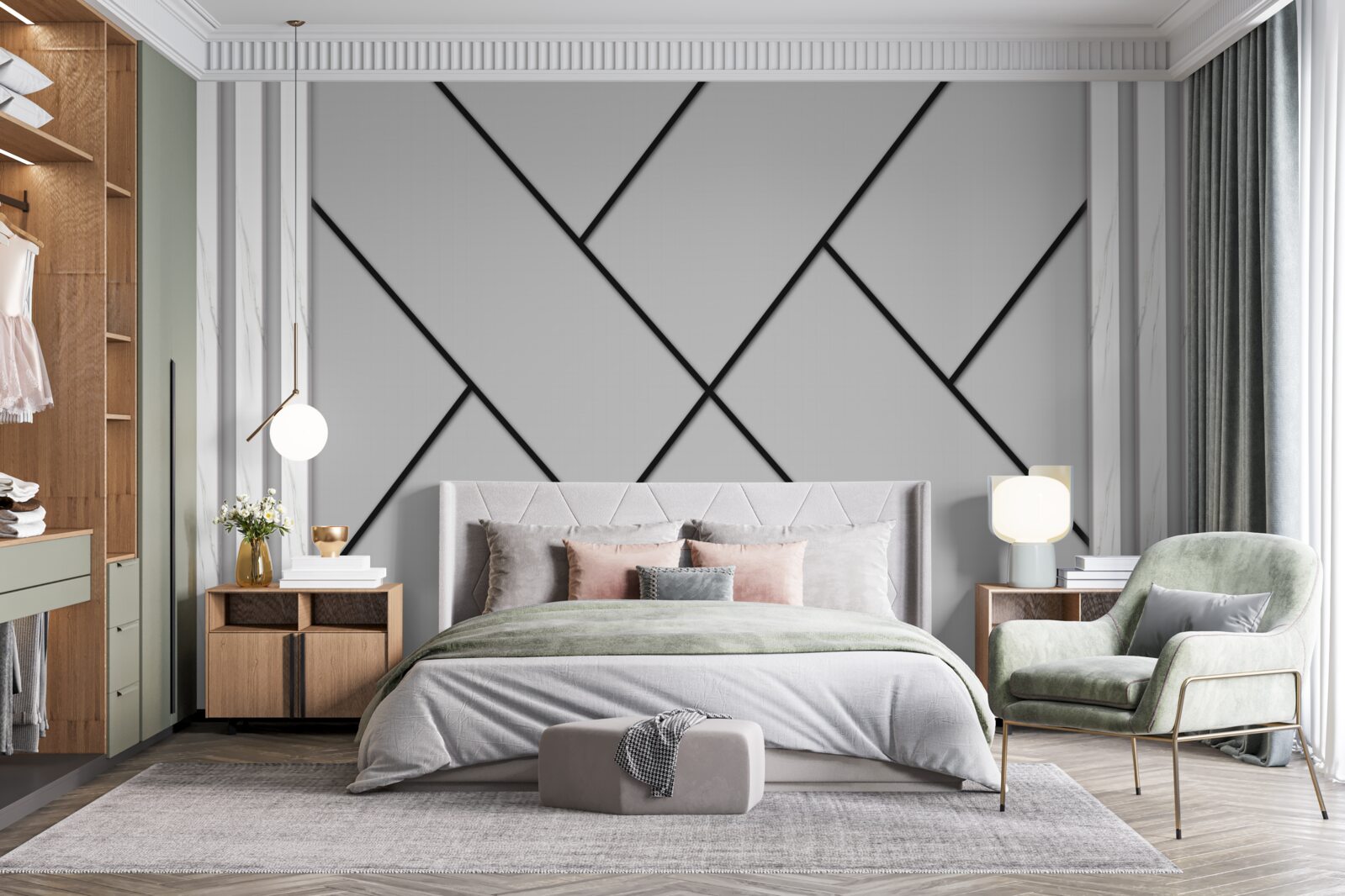 Fototapet traversarea traiectoriilor drepte