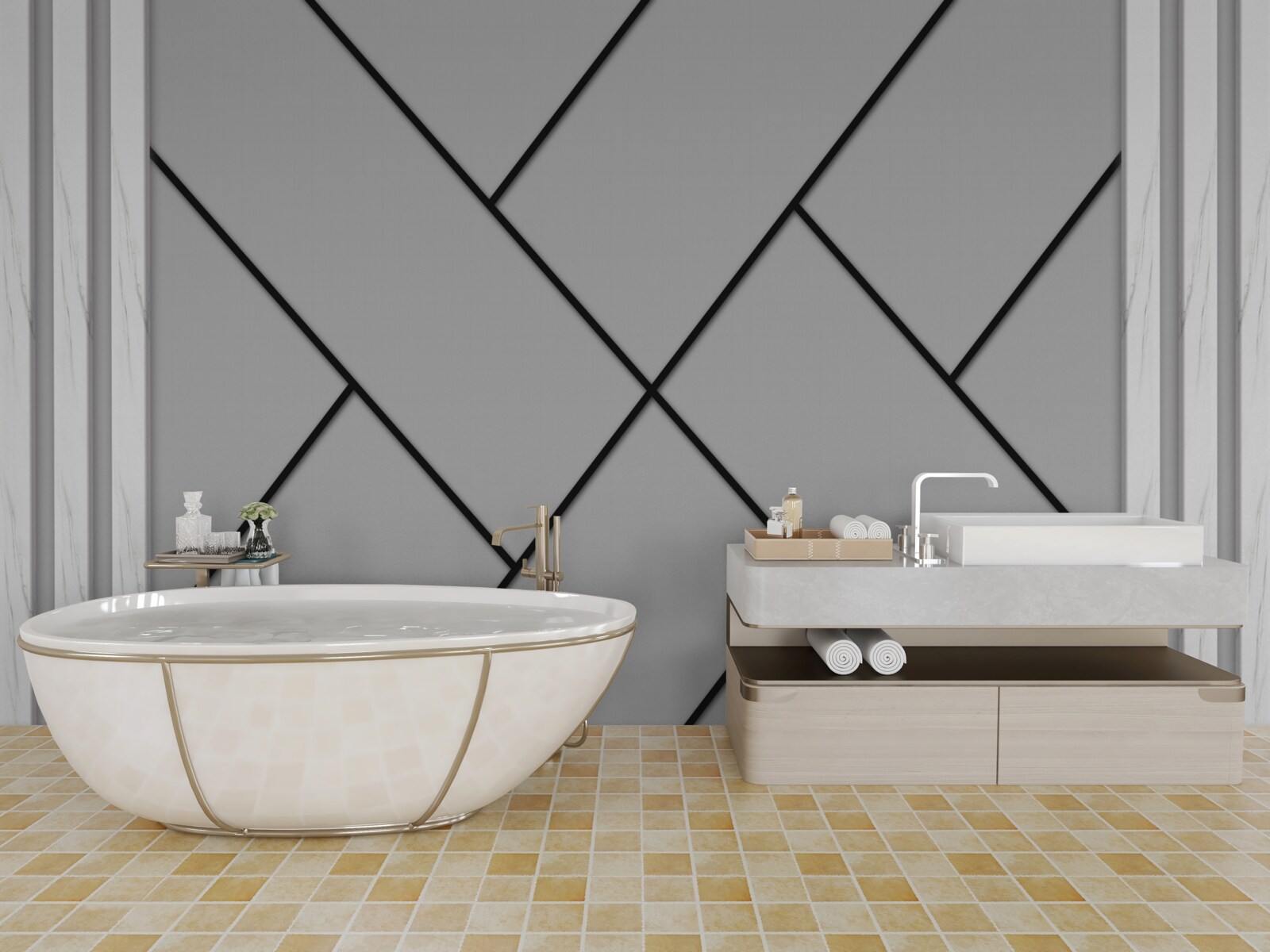 Fototapet traversarea traiectoriilor drepte