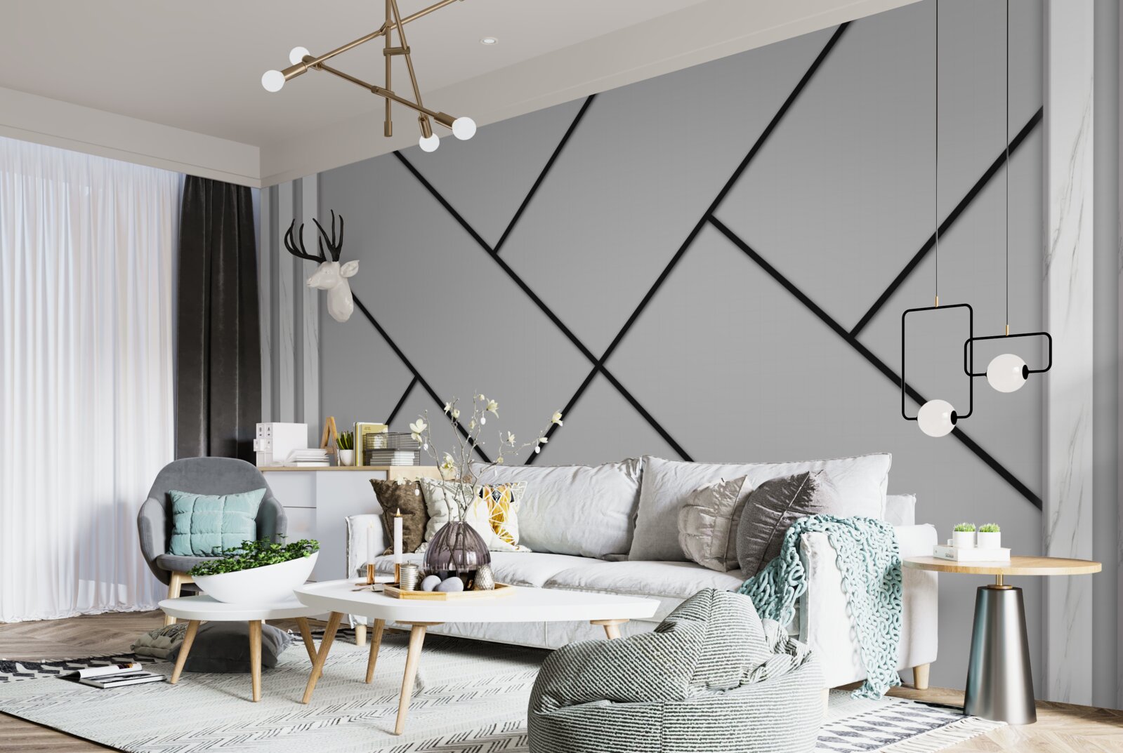 Fototapet traversarea traiectoriilor drepte