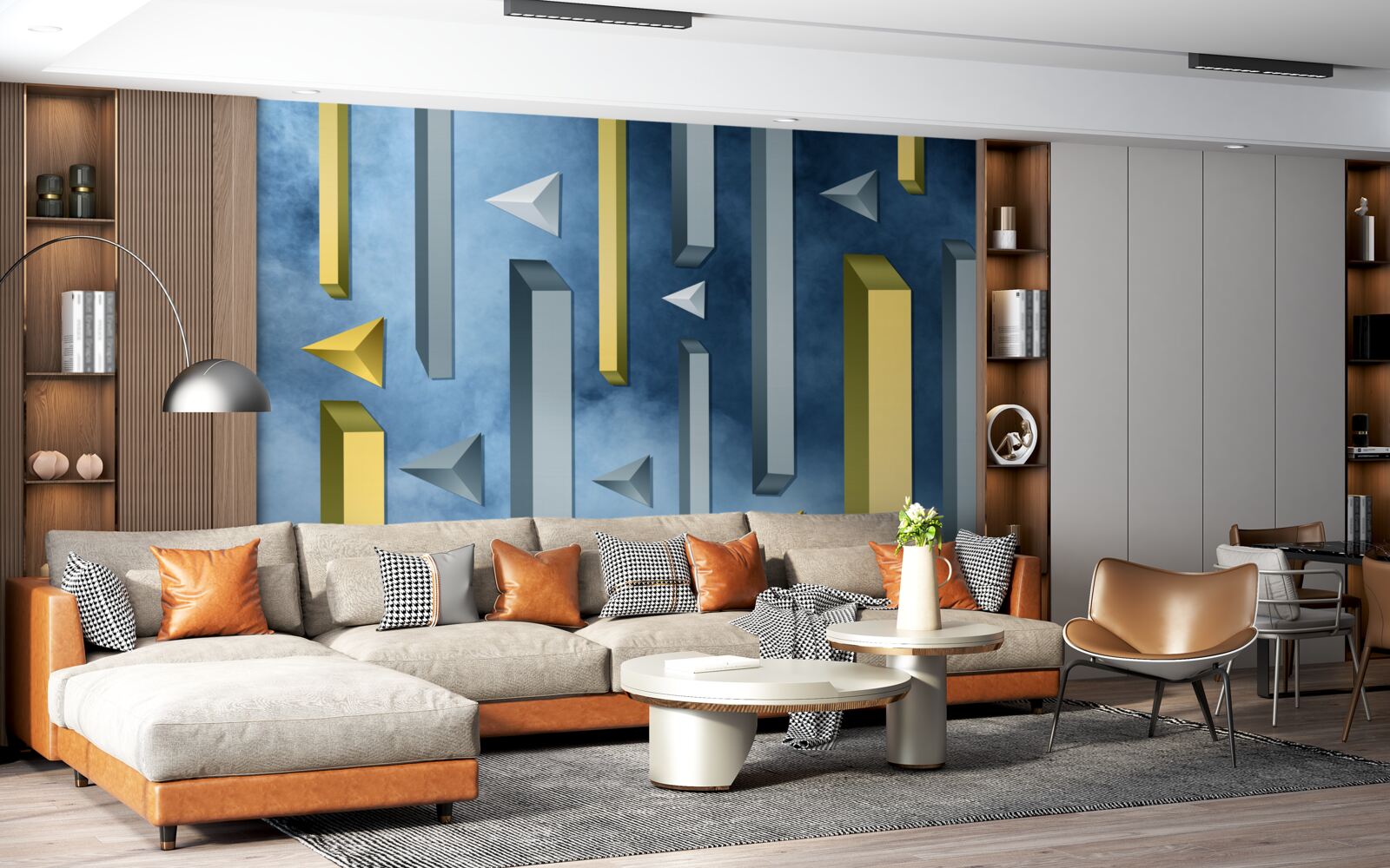 Fototapet stol de păsări pe un cer albastru